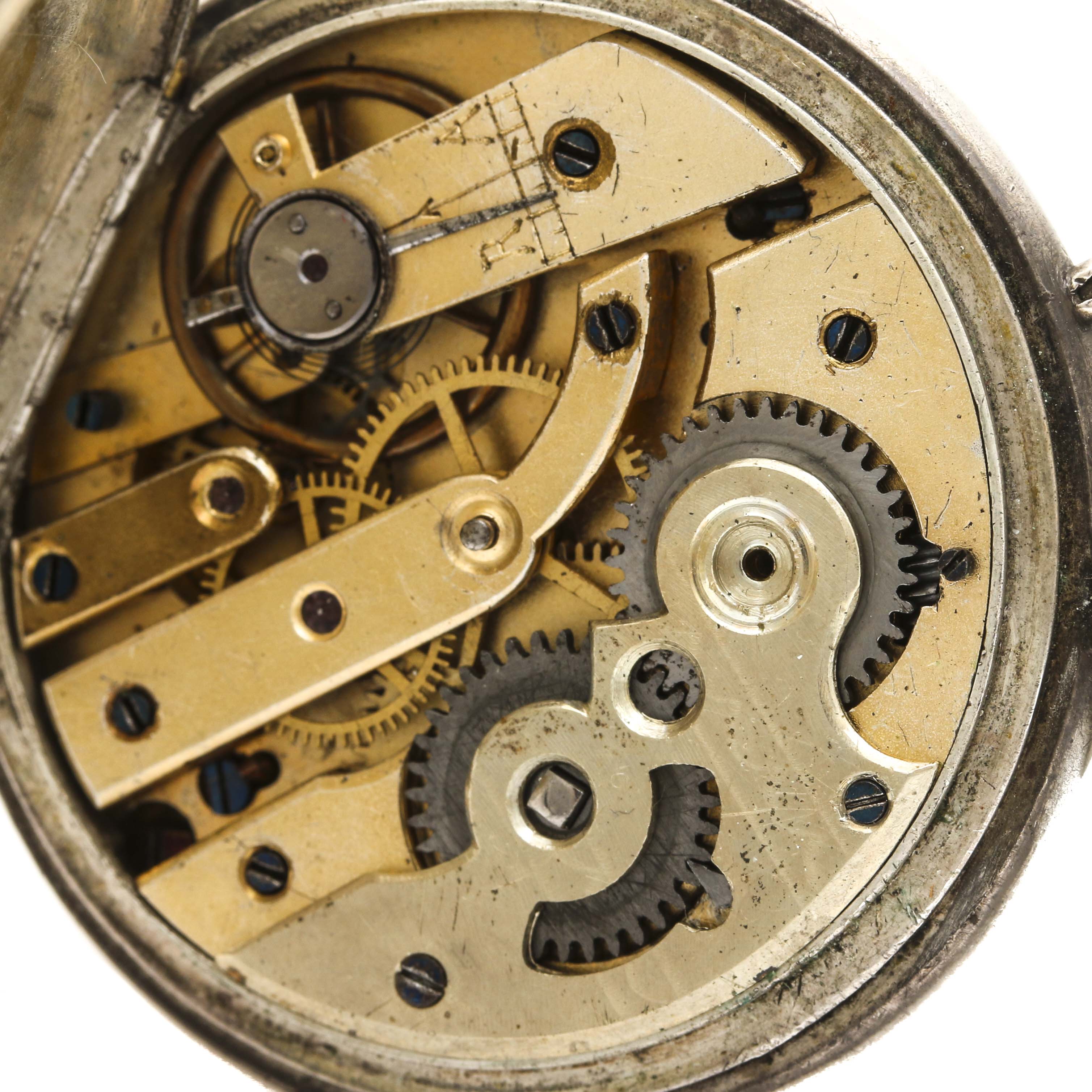 European 800 Silver Open Face Pocket Watch