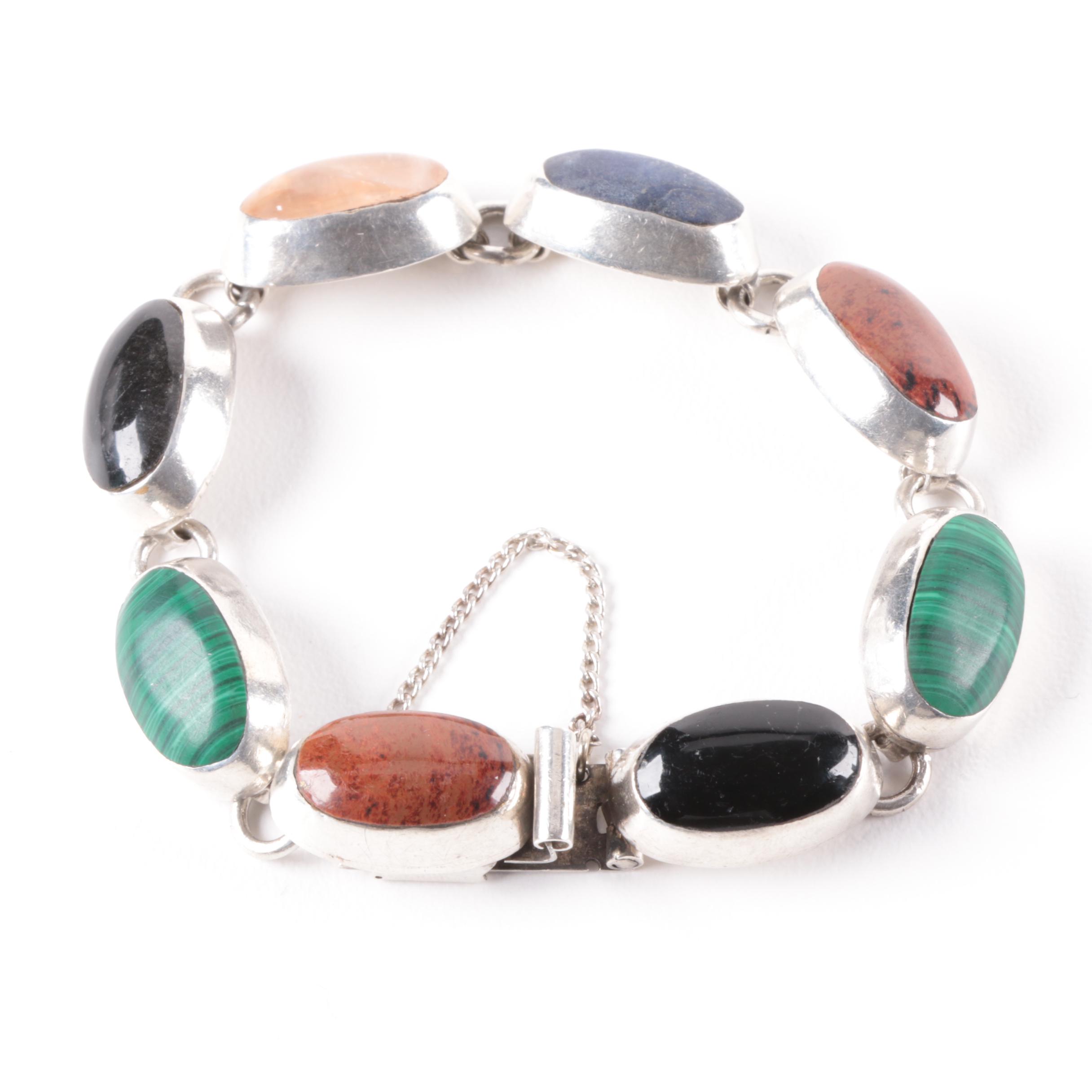 Sterling Silver Jewelry Selection Including Abalone