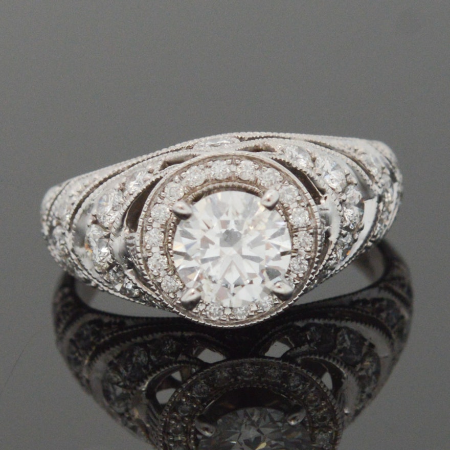 Neil Lane 14K White Gold 1.31 CTW Diamond Engagement Ring