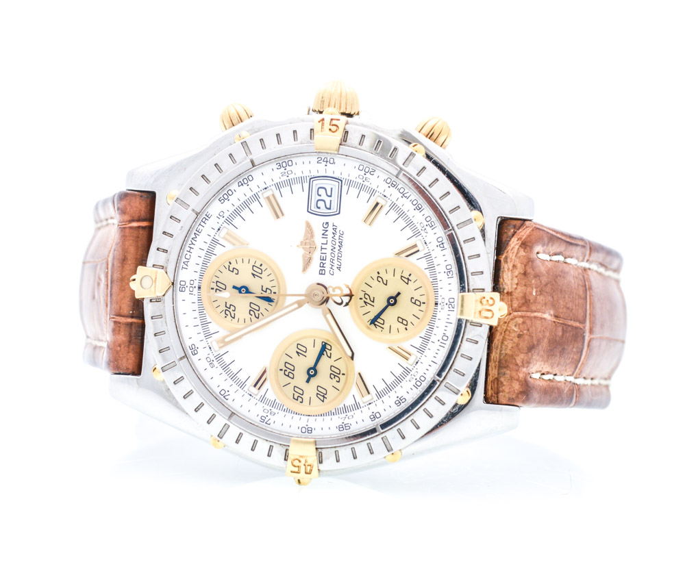 Breitling Avenger Chronograph Watch With 14K Gold Accents