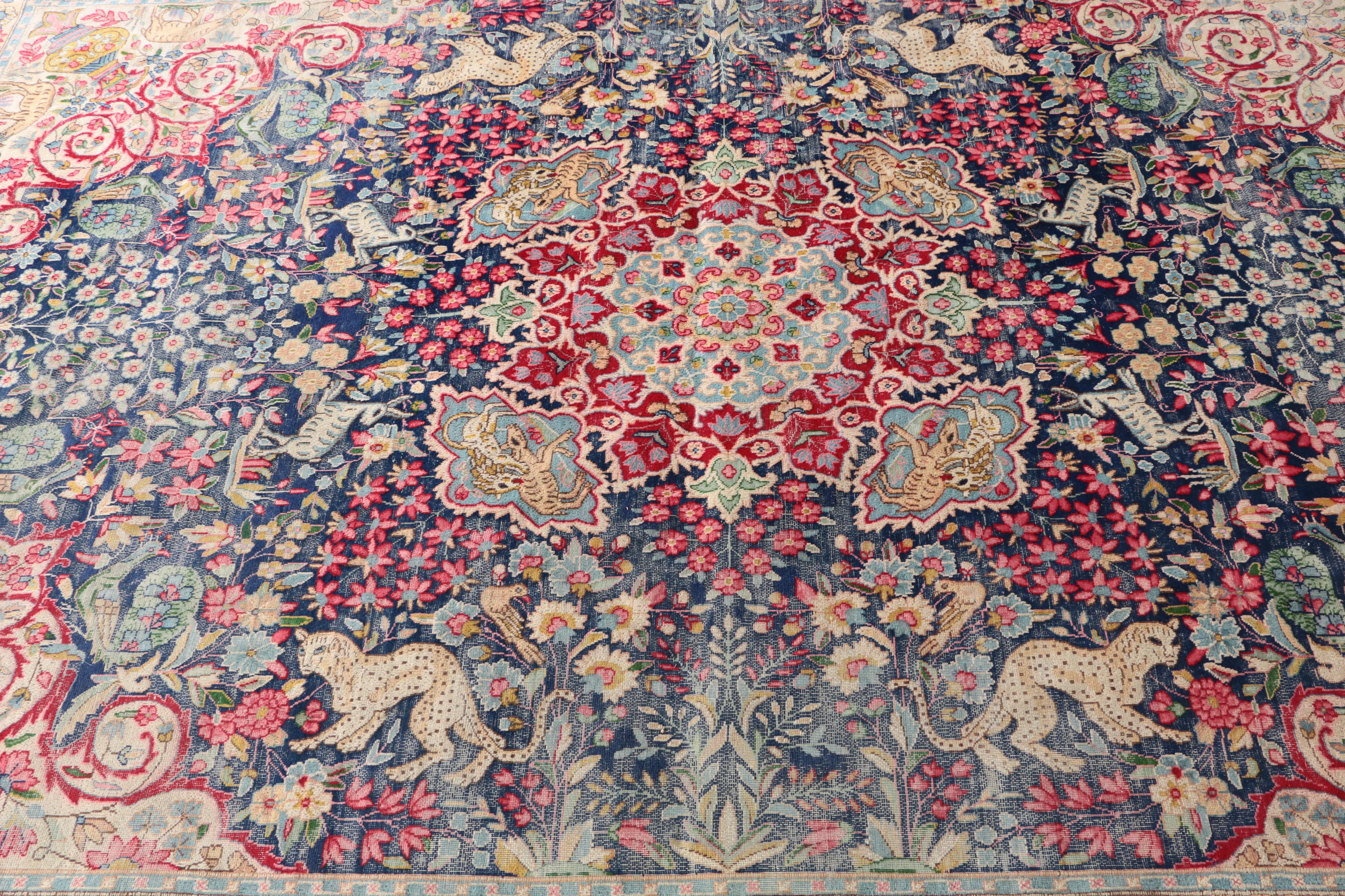 Large Semi-Antique Persian Hunting Rug