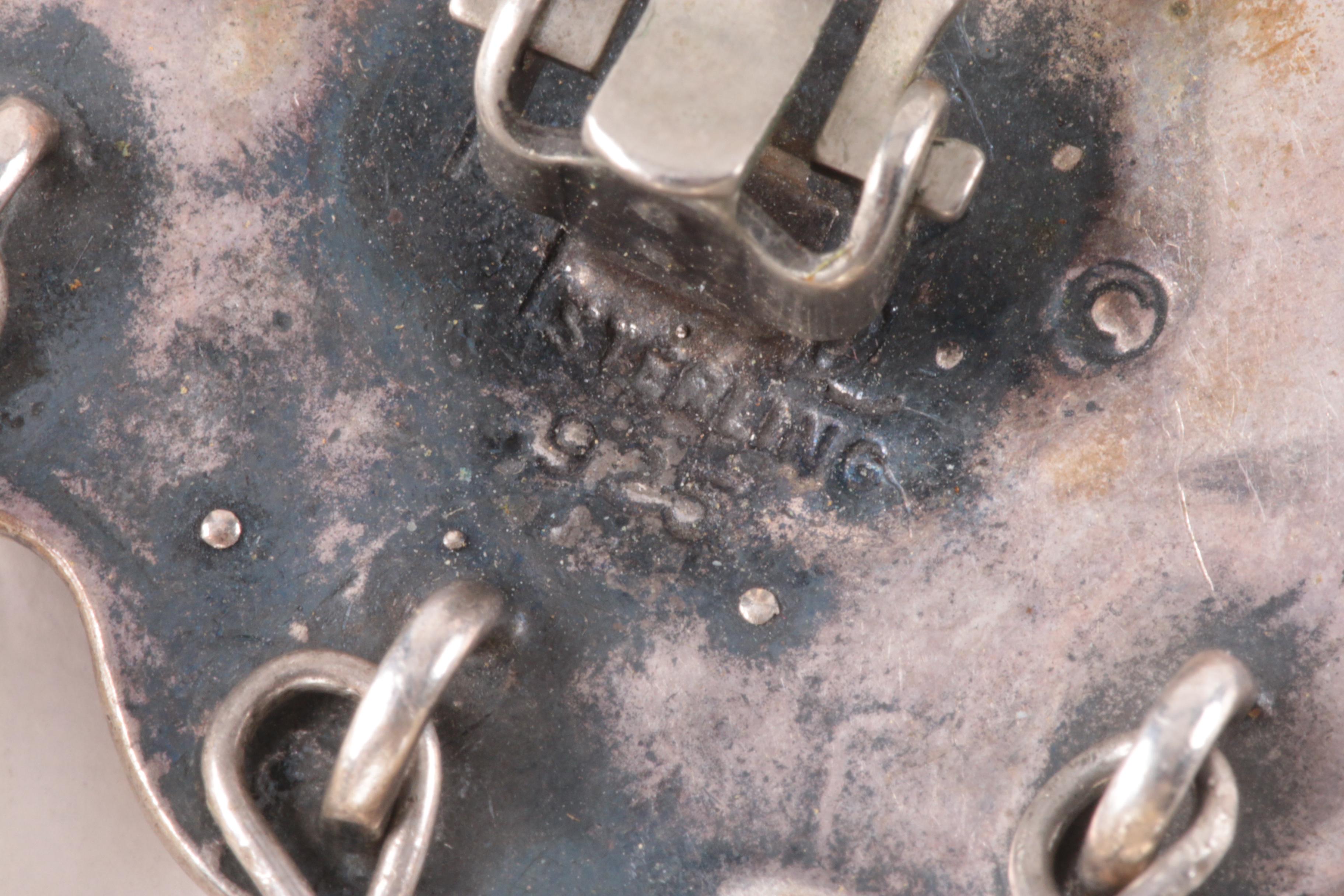 Sterling Silver Converter Brooch and Matching Earrings