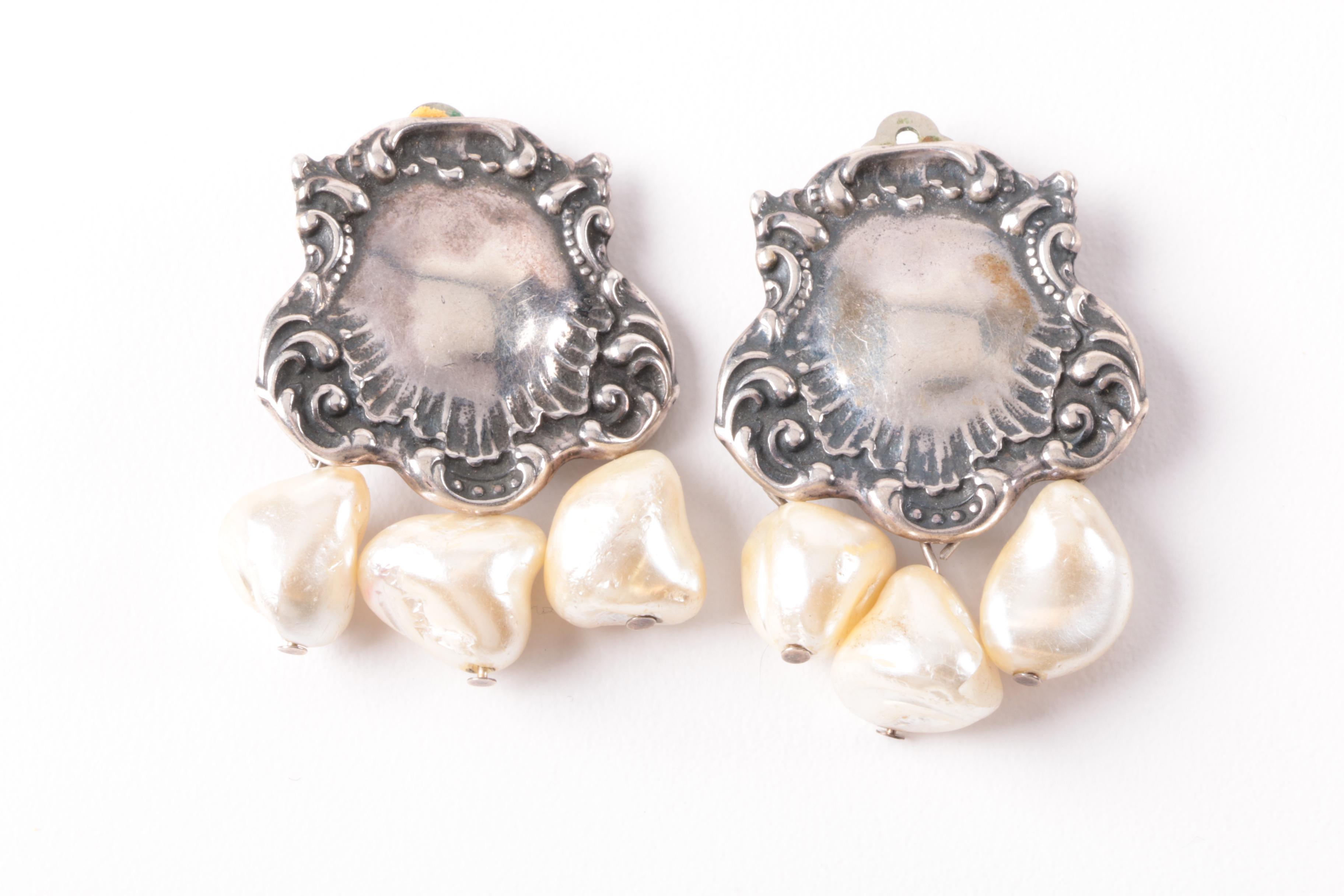 Sterling Silver Converter Brooch and Matching Earrings