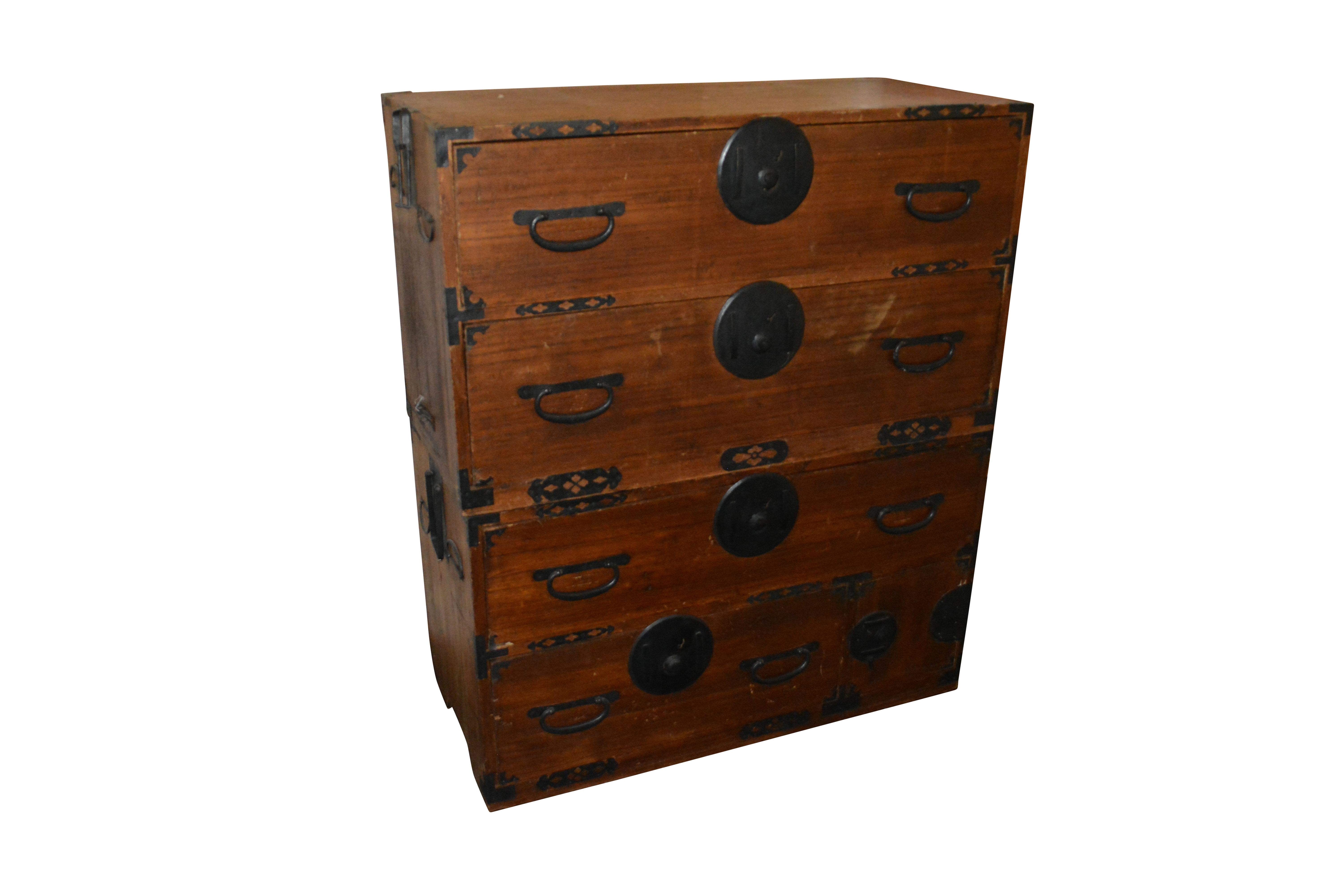 Antique Japanese Stacking Campaign Chests
