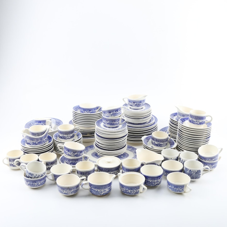 "Blue Willow" Ceramic Tableware Featuring Royal China