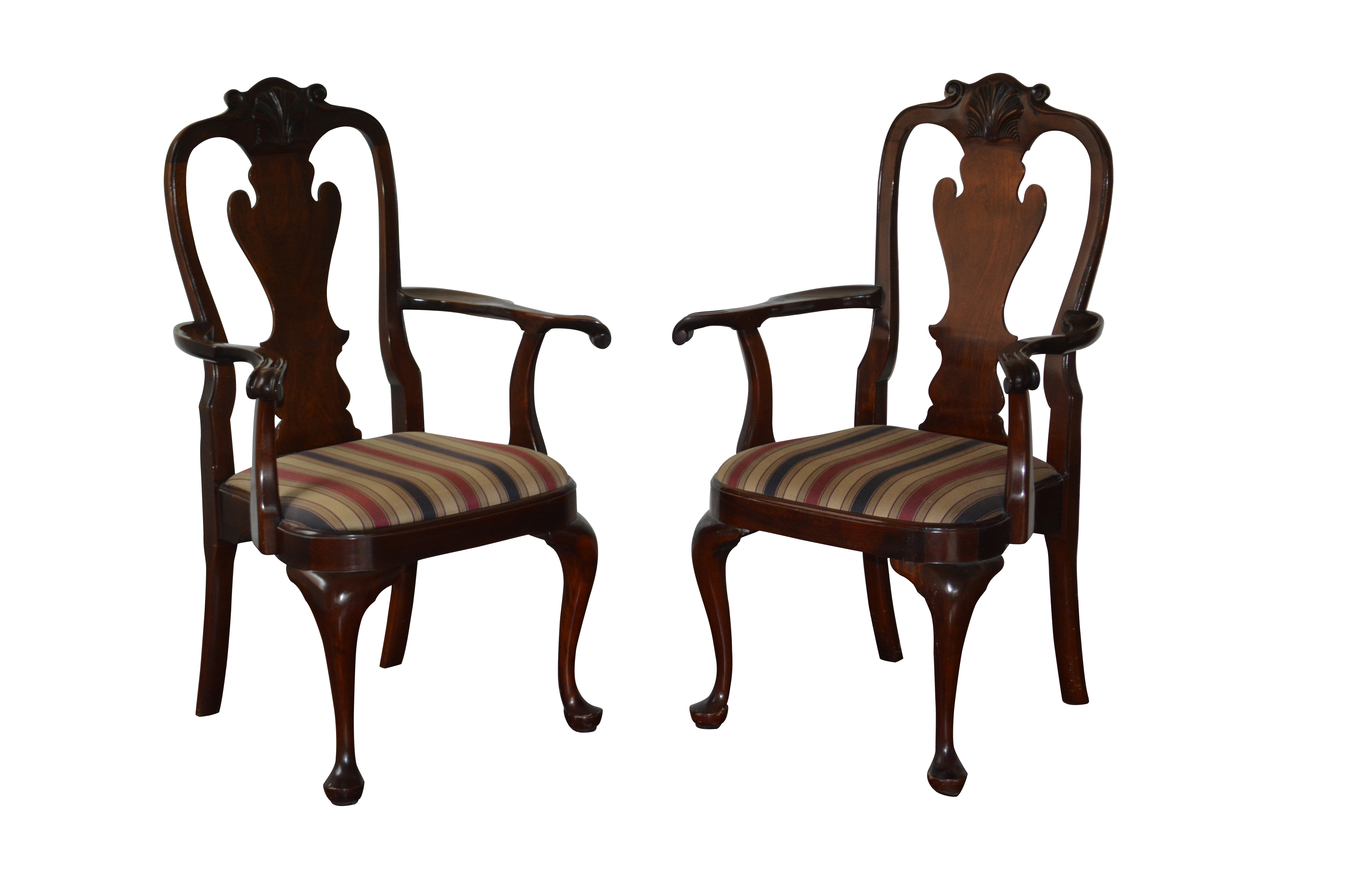 Pair of Queen Anne Style Armchairs by Stickley