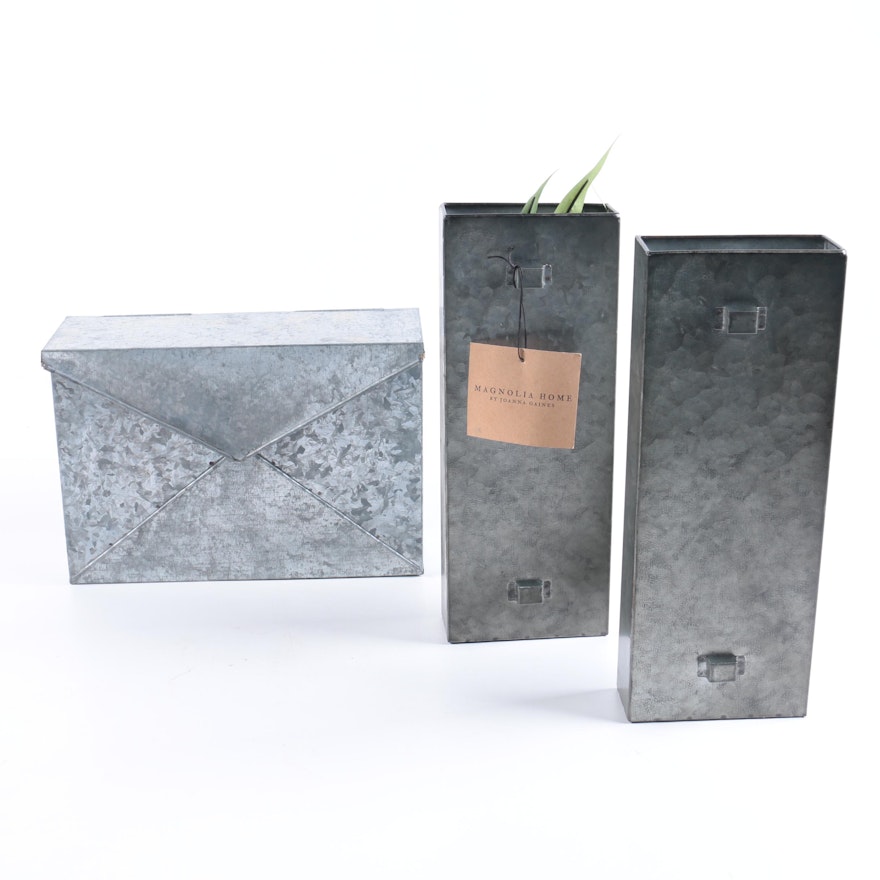 Metal Mailbox and Wall Planters