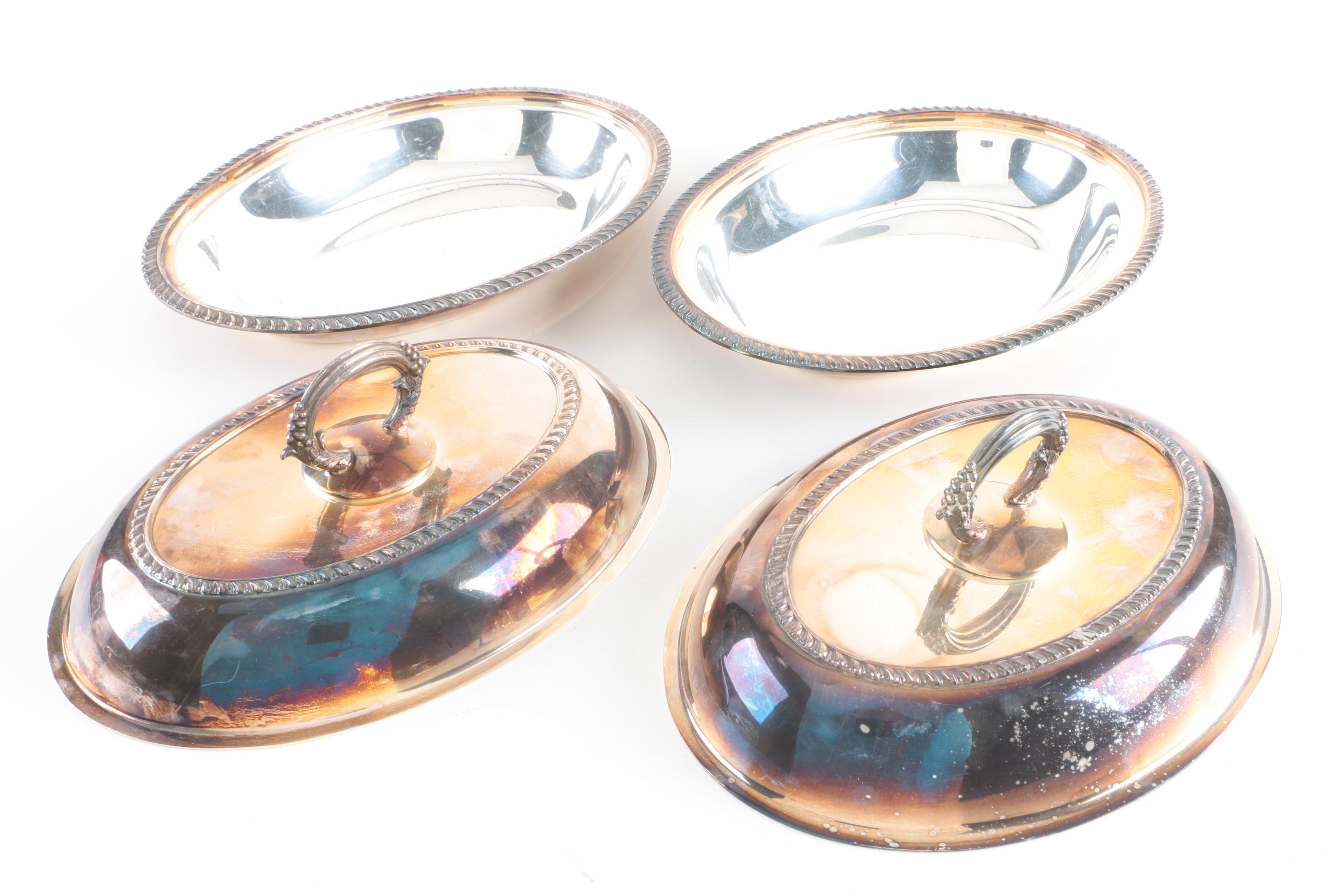 Wm. Rogers Silver Plate Lidded Serving Dishes