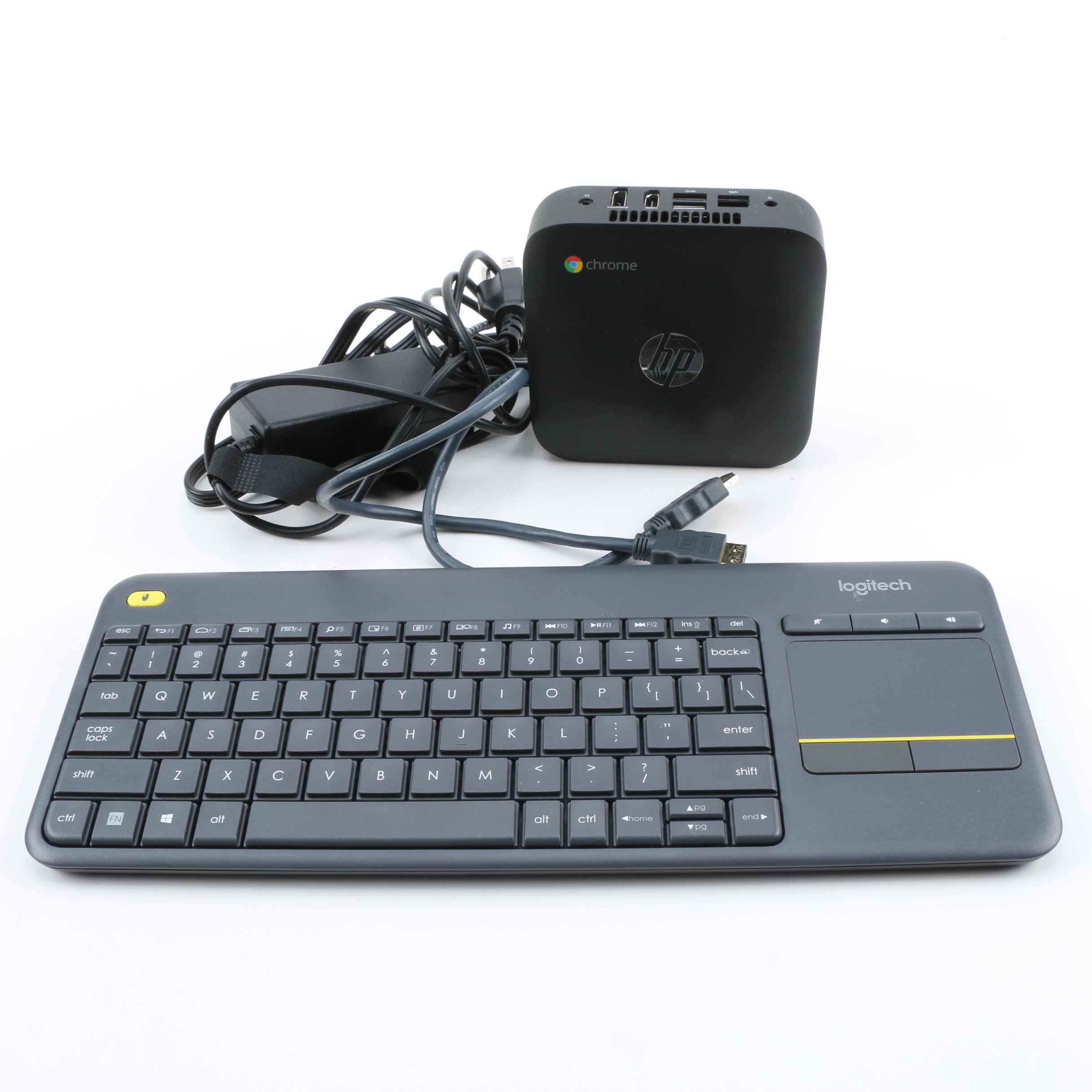 HP Chromebox with Logitech Wireless Keyboard