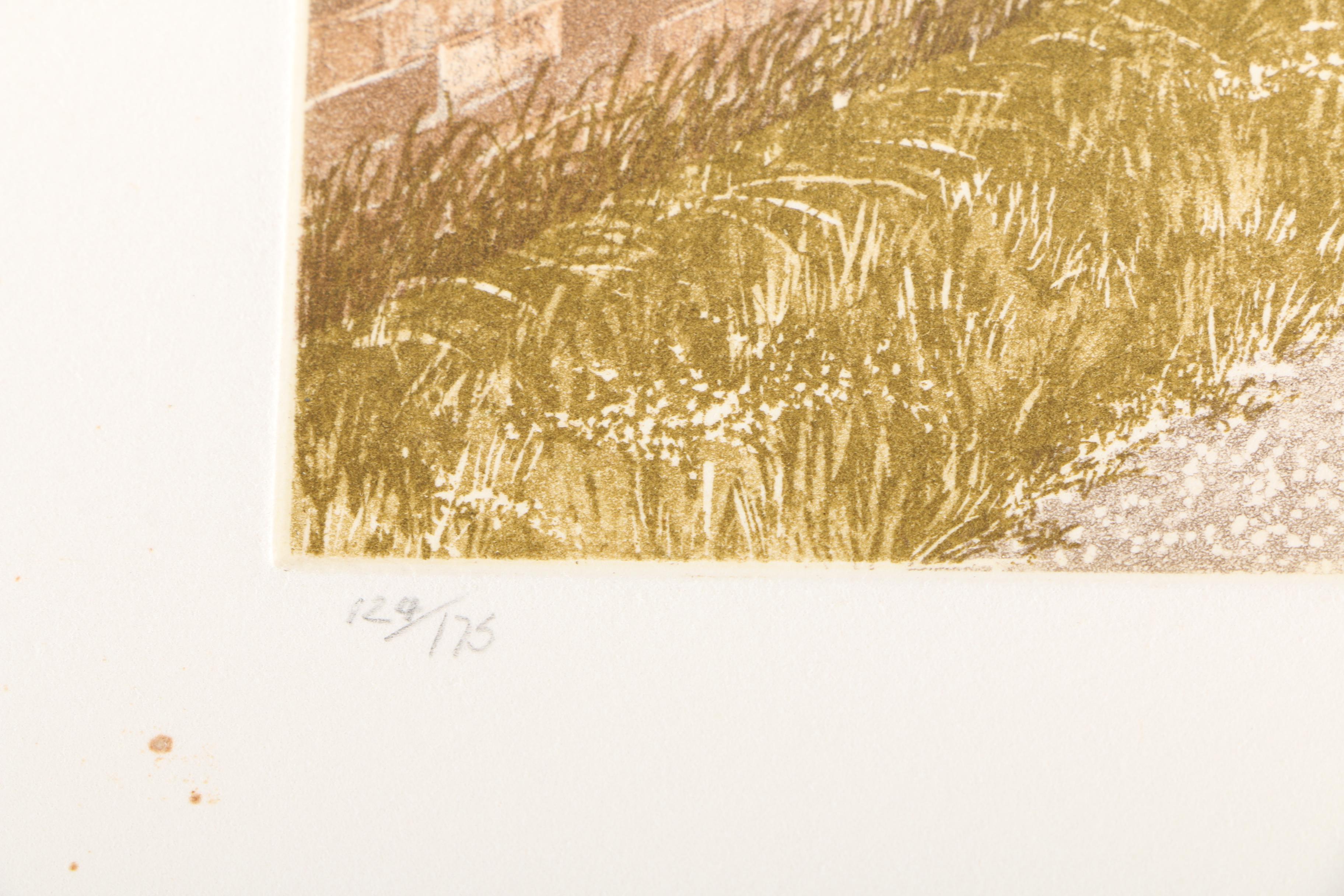 Barbara Munns Etchings "Fulling Mill", "Orchard Mill", and "Manor Farm"