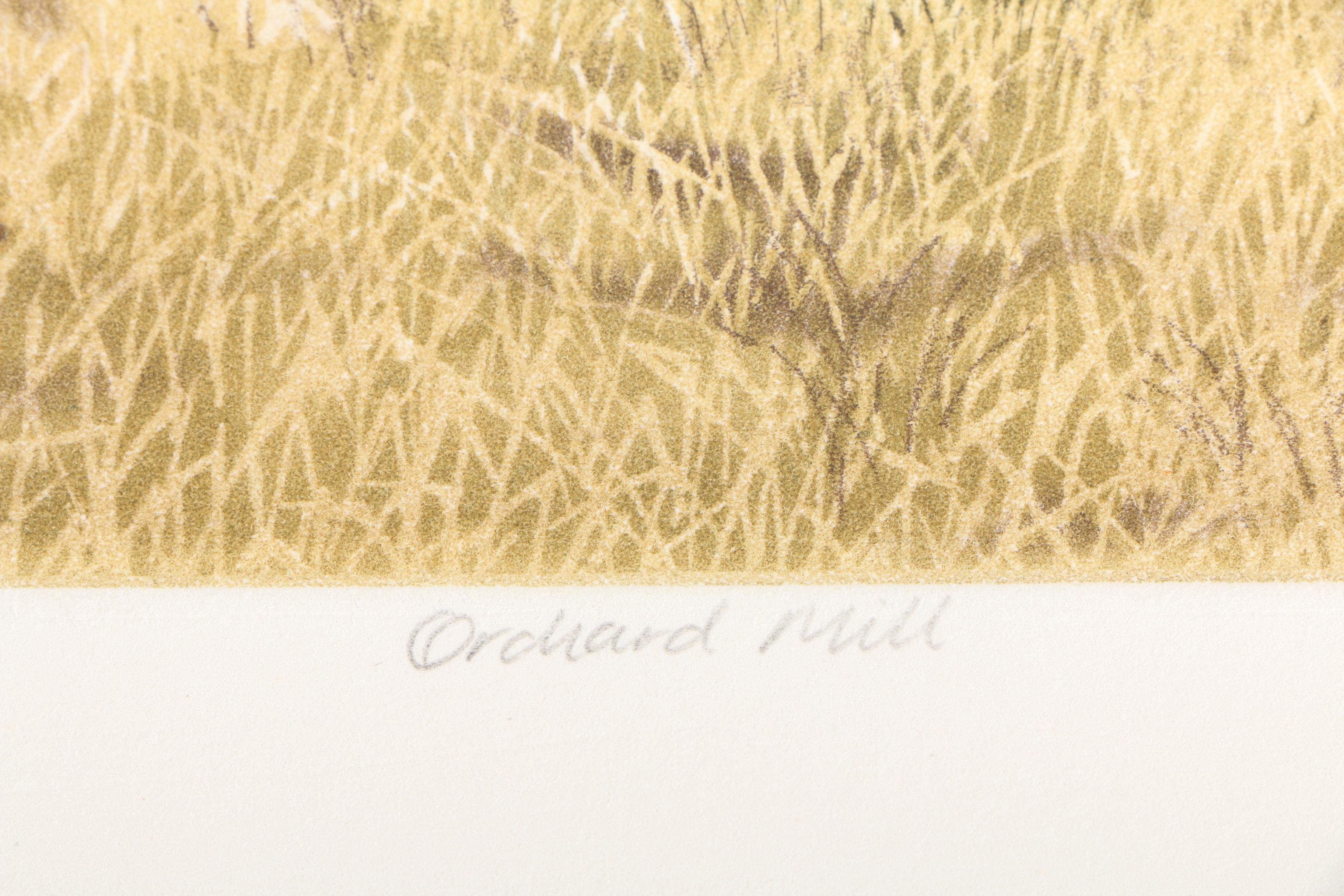 Barbara Munns Etchings "Fulling Mill", "Orchard Mill", and "Manor Farm"