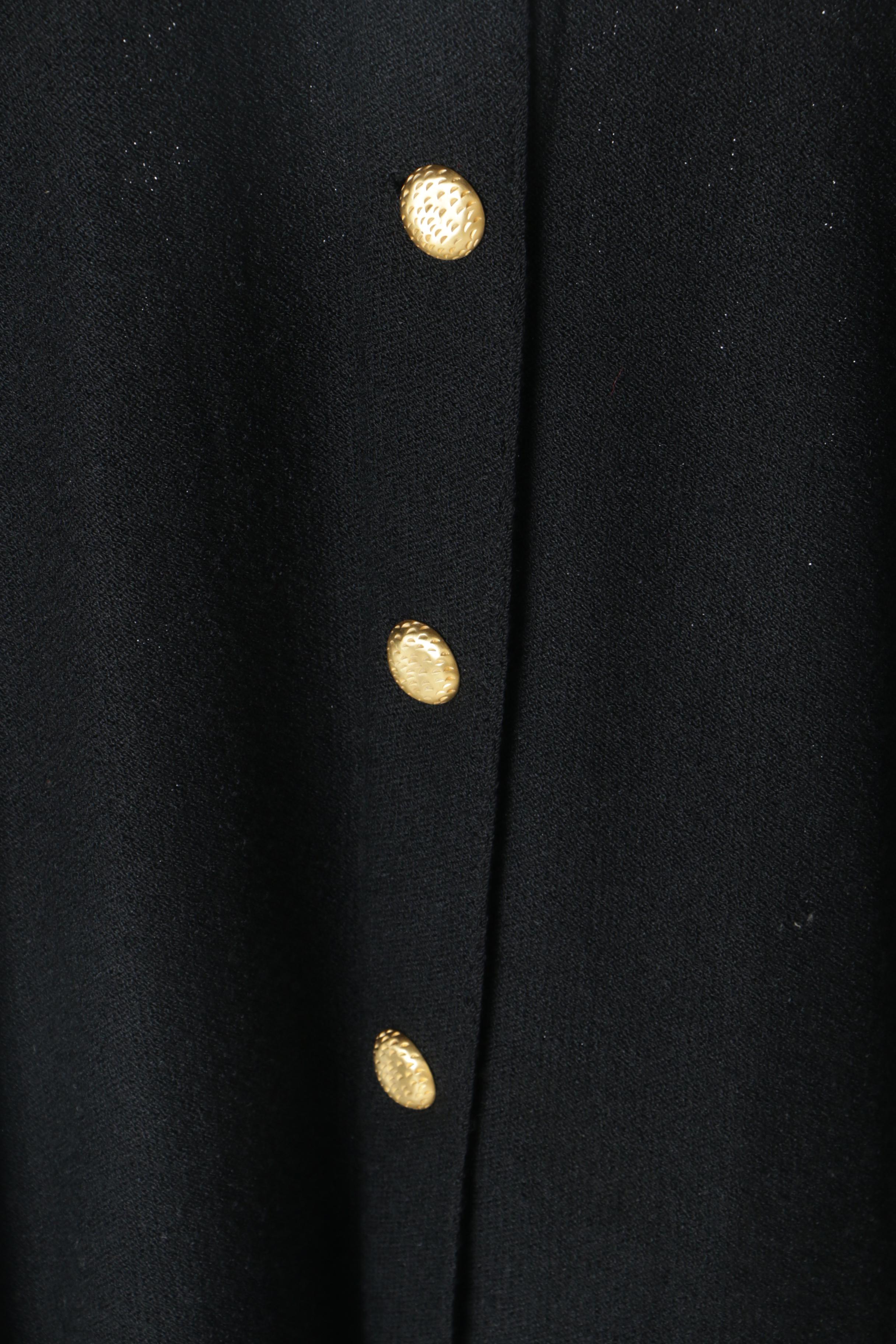 Vintage Steve Fabrikant Black Knit Skirt Suit and Coat