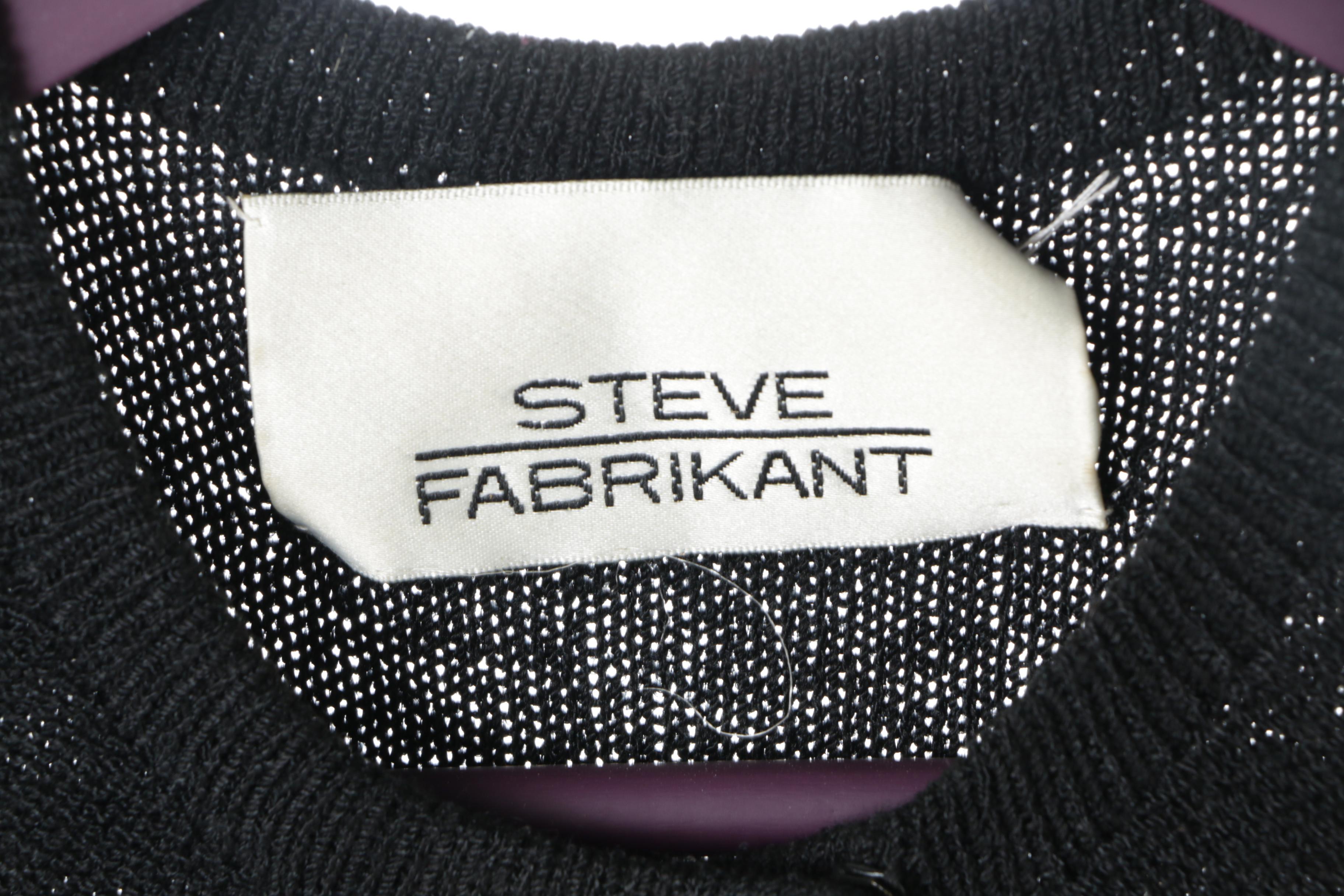 Vintage Steve Fabrikant Black Knit Skirt Suit and Coat