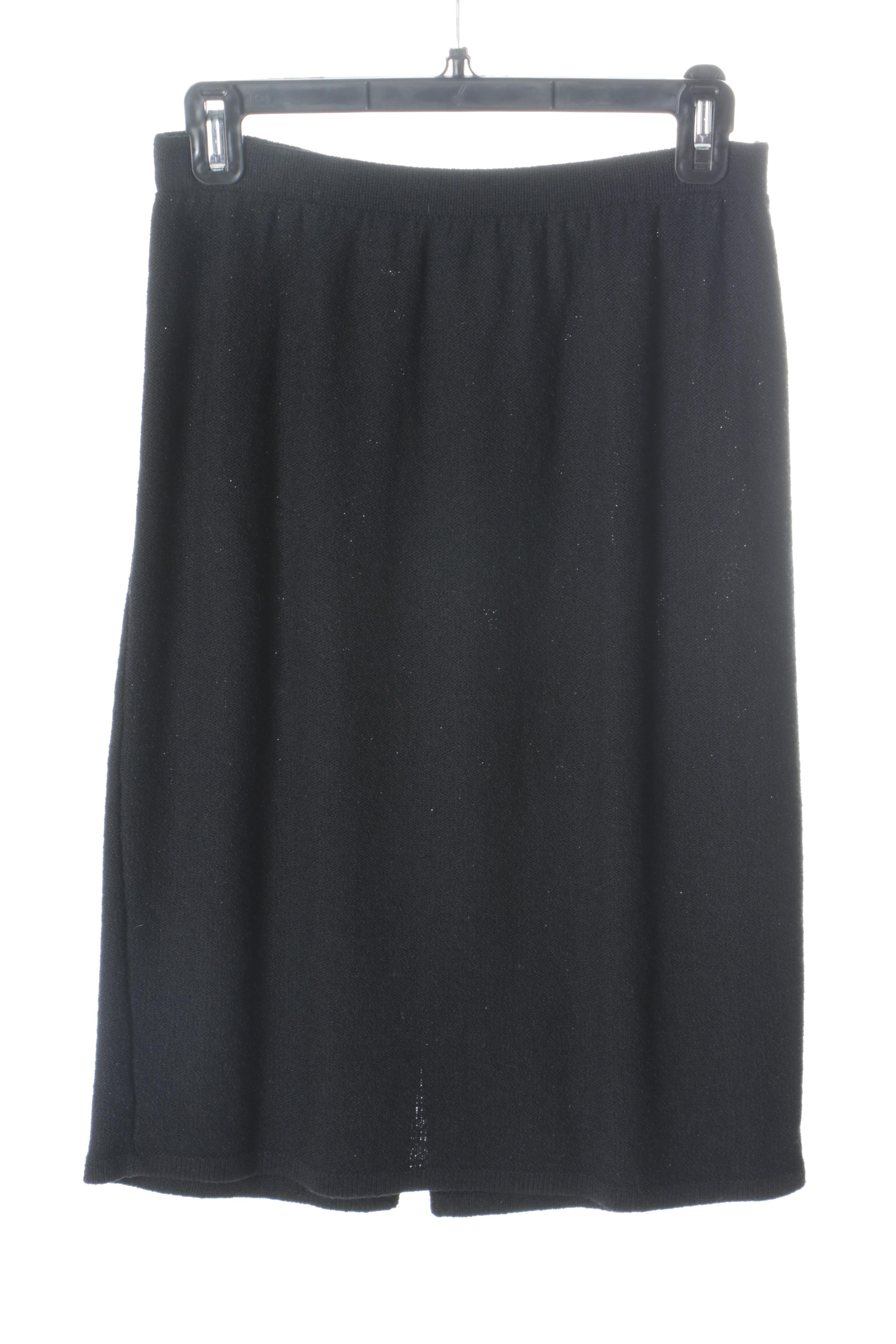 Vintage Steve Fabrikant Black Knit Skirt Suit and Coat