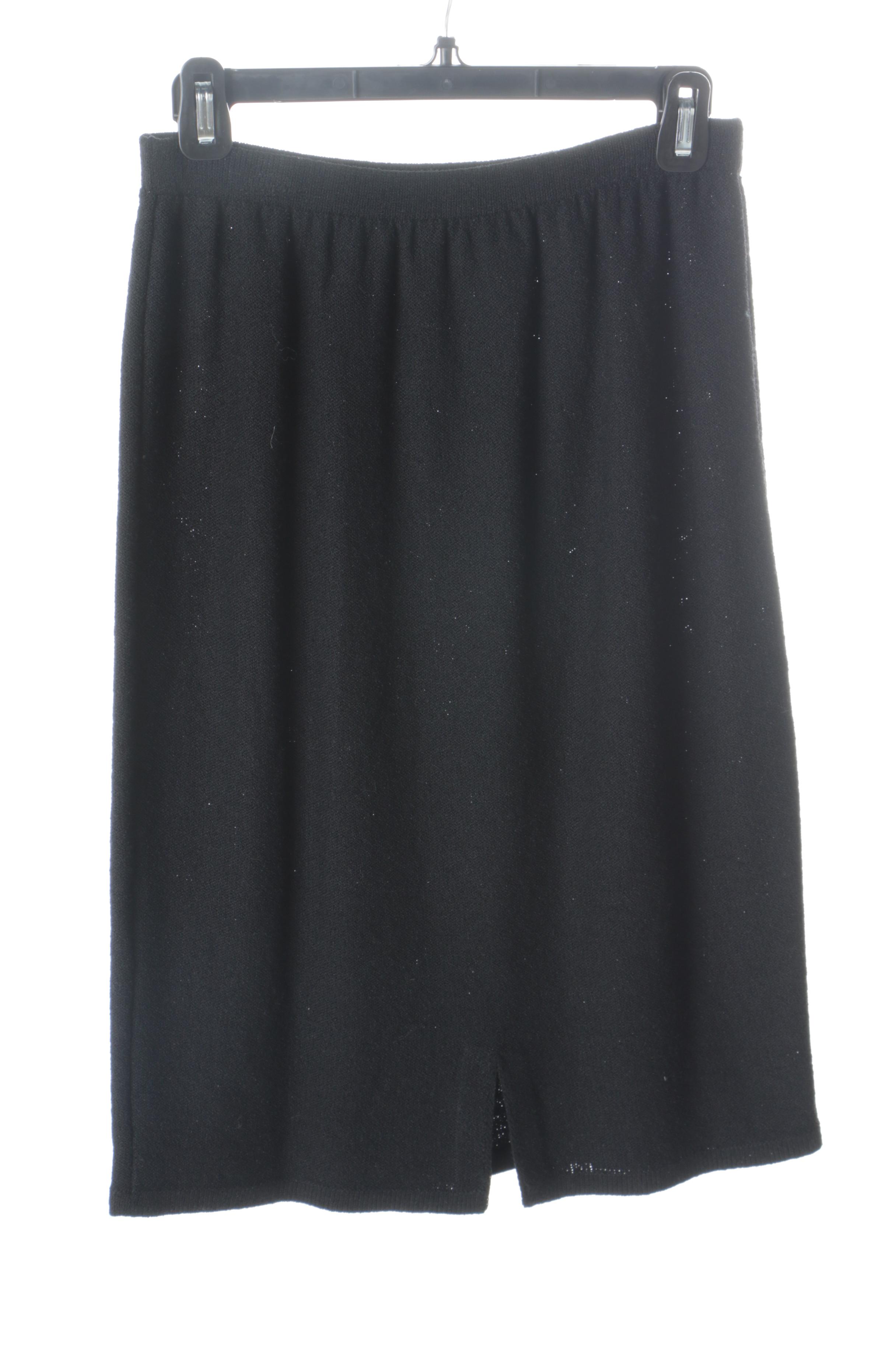 Vintage Steve Fabrikant Black Knit Skirt Suit and Coat