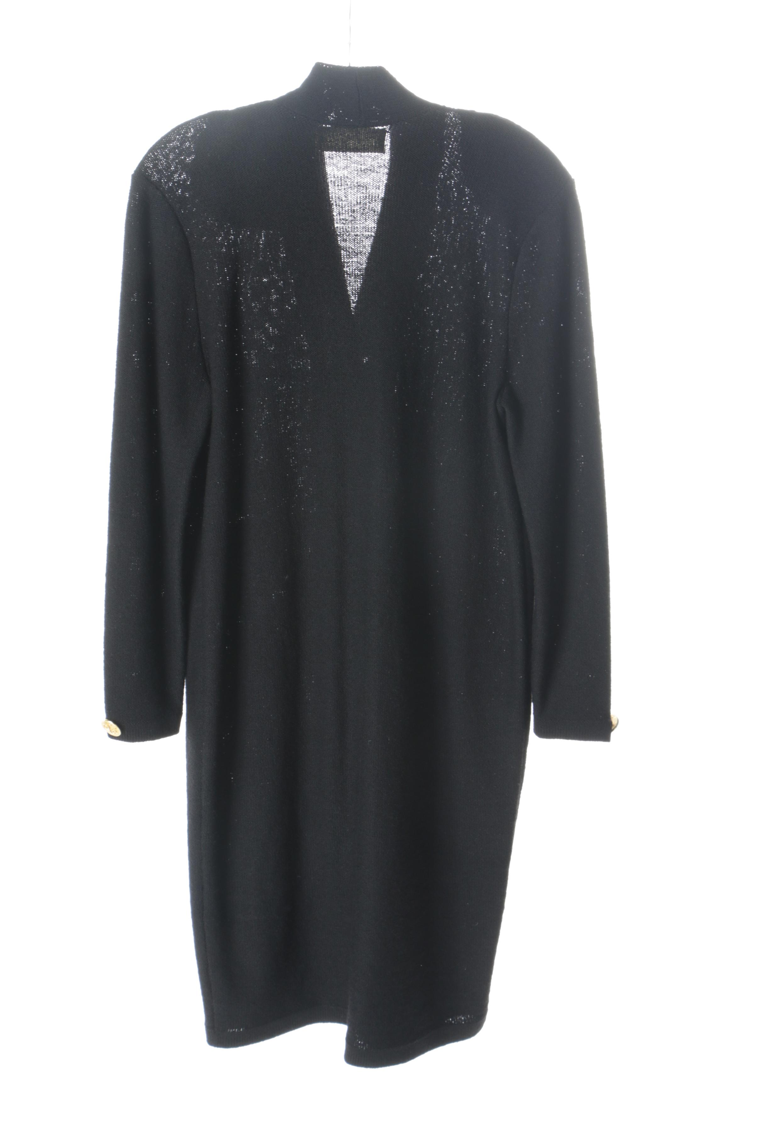 Vintage Steve Fabrikant Black Knit Skirt Suit and Coat