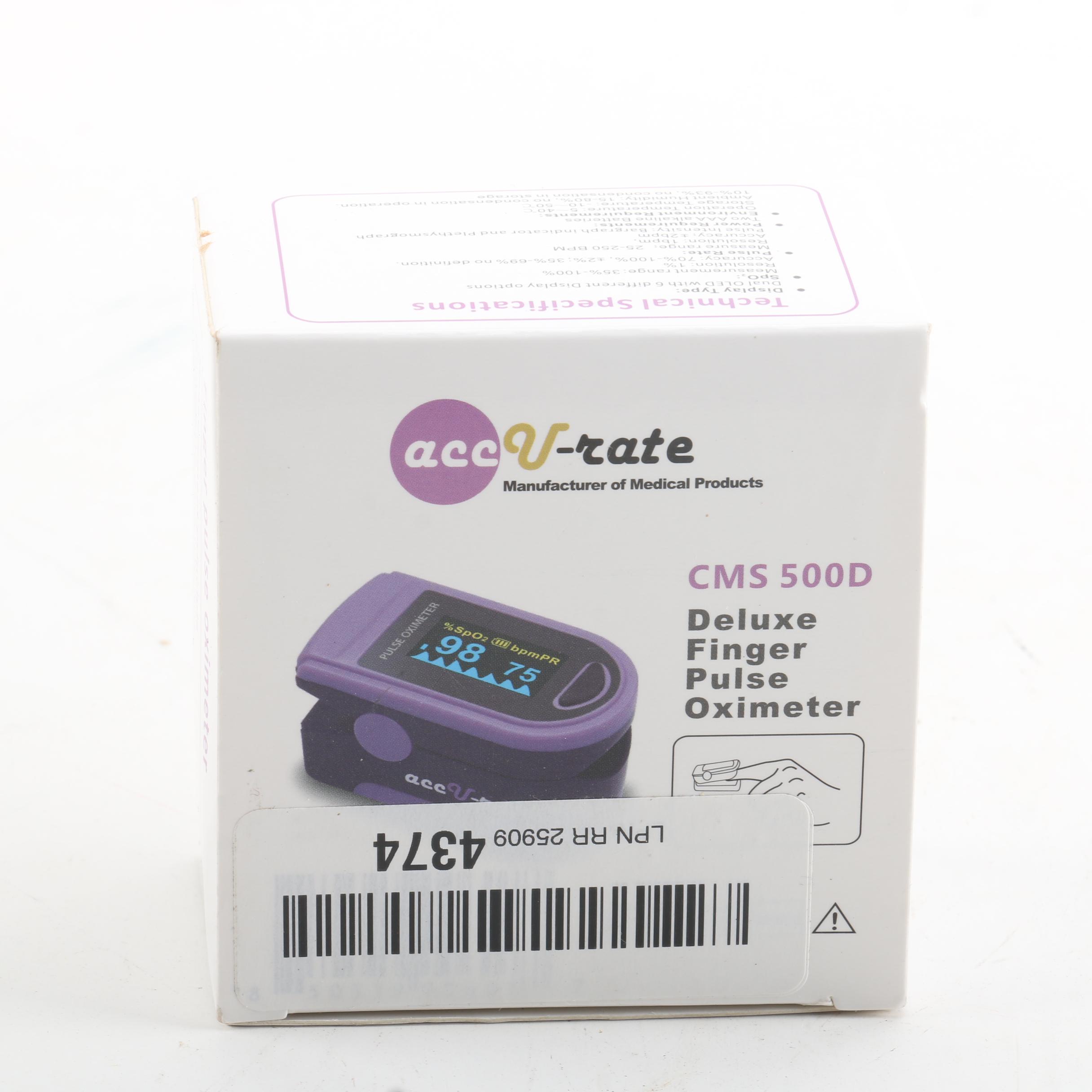 Acc U Rate CMS 500D Deluxe Finger Pulse Oximeter