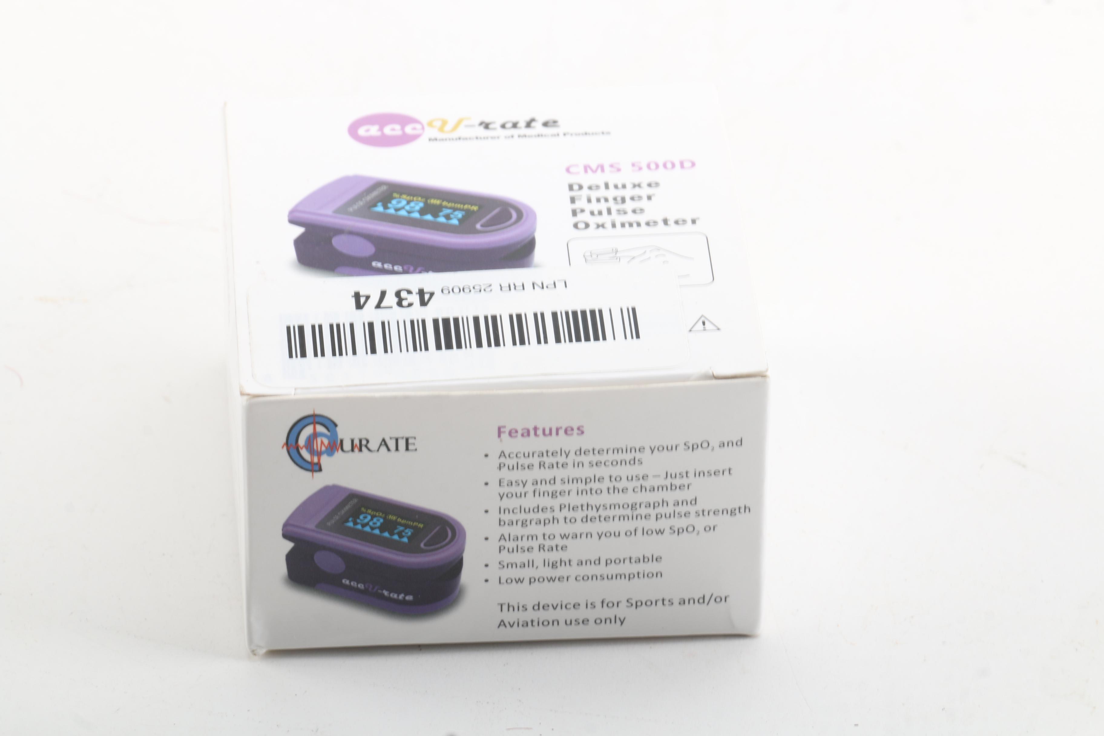 Acc U Rate CMS 500D Deluxe Finger Pulse Oximeter