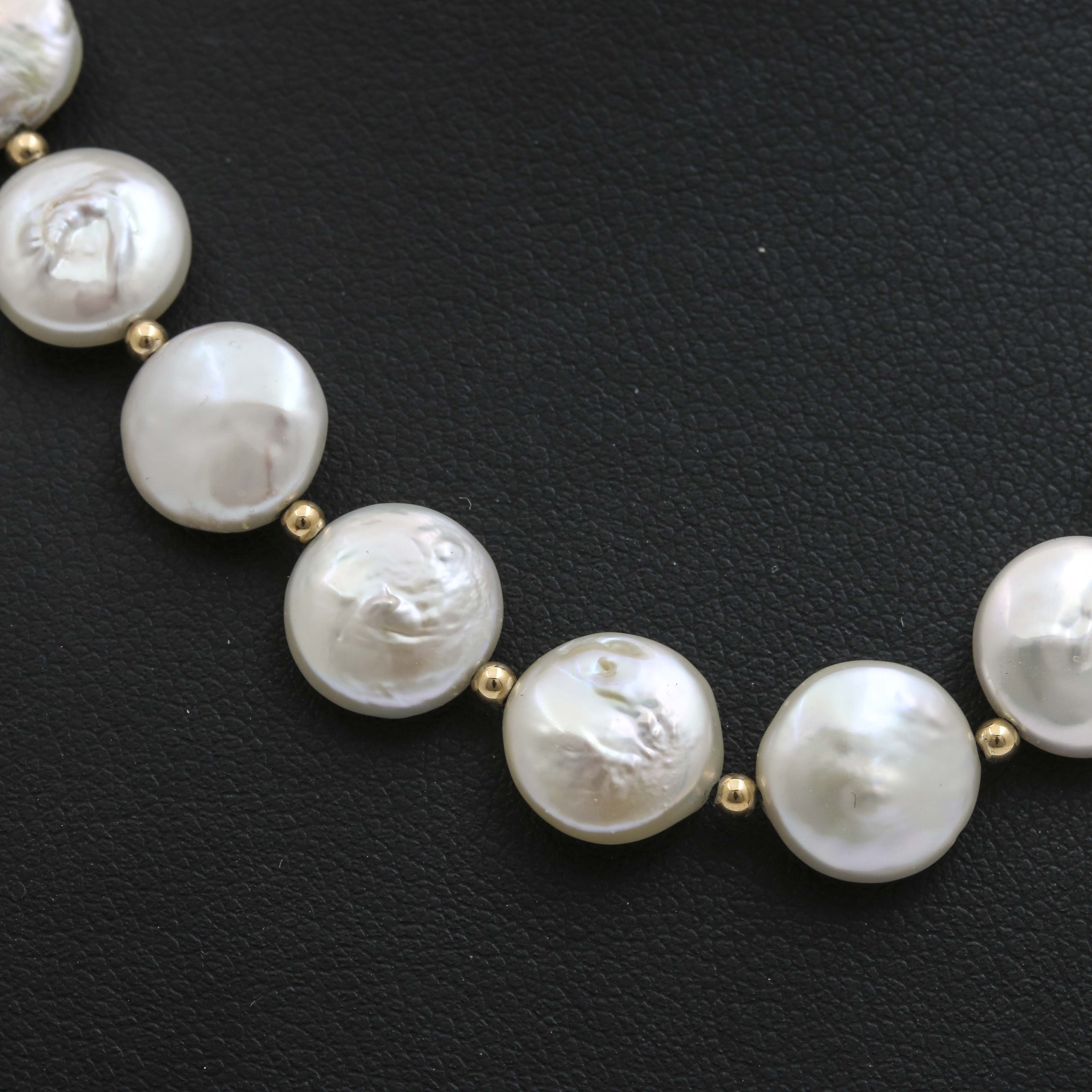 14K Yellow Gold Cultured Pearl Necklace