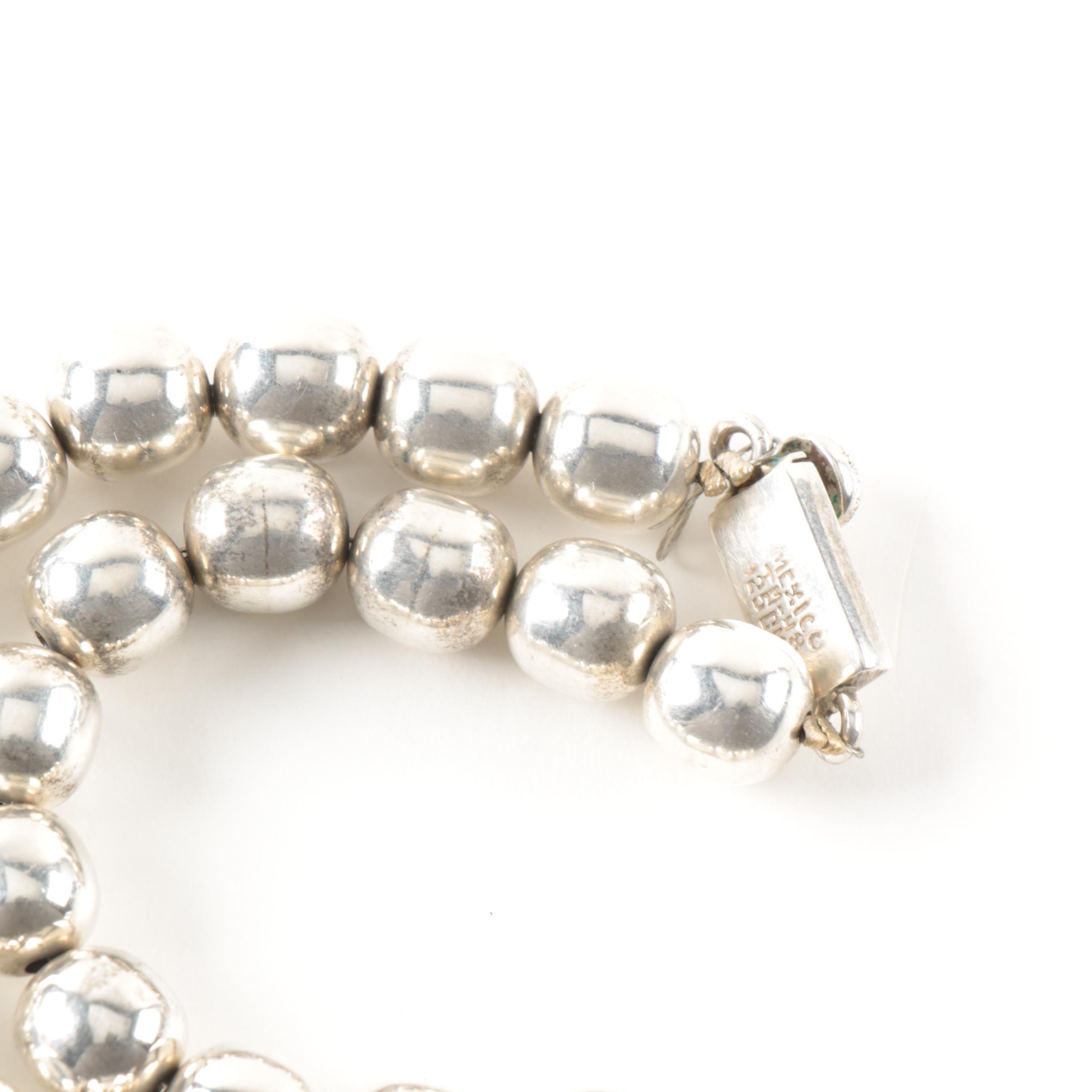 Sterling Silver Beaded Necklaces Including Black Onyx