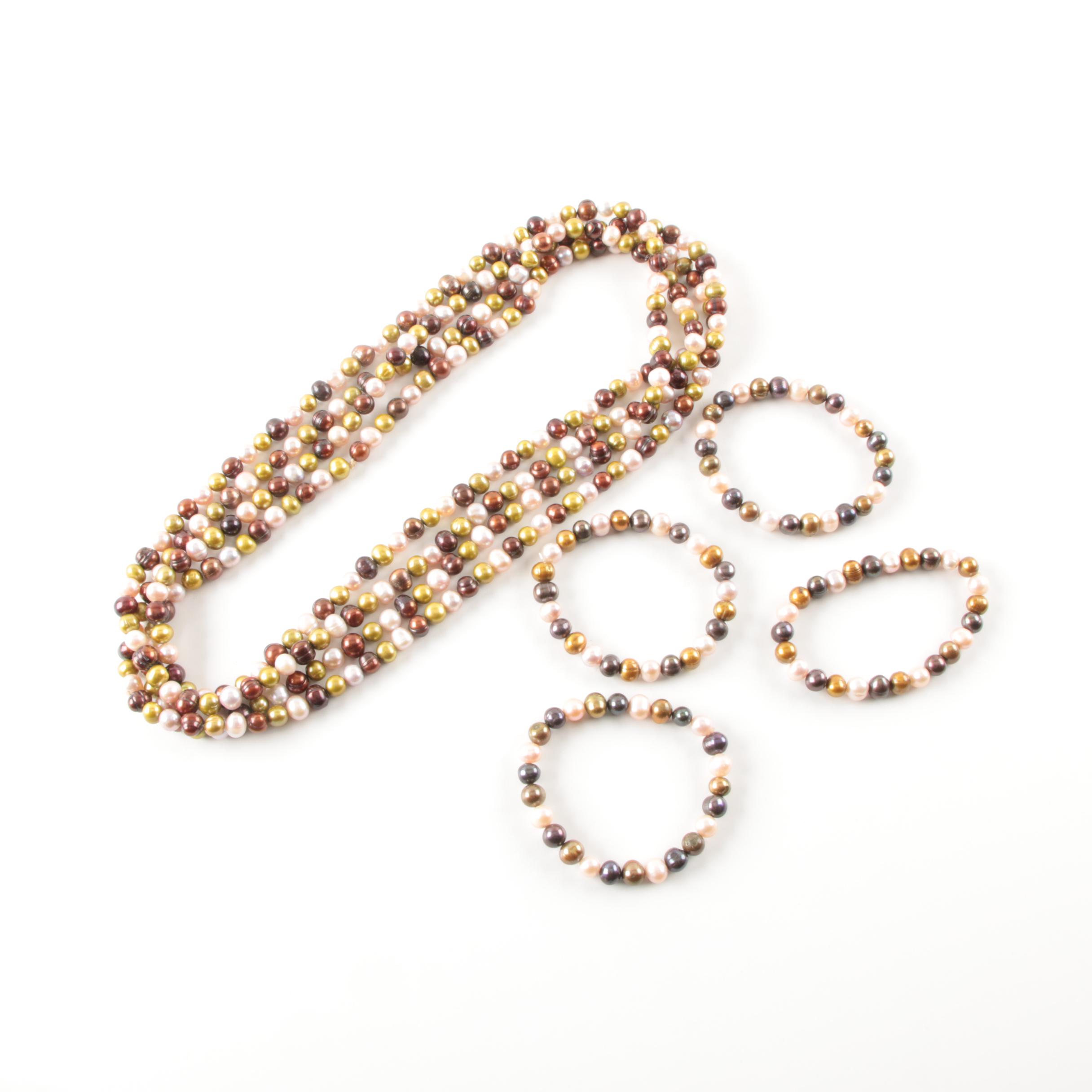 Cultured Pearl Necklace and Bracelet Assortment