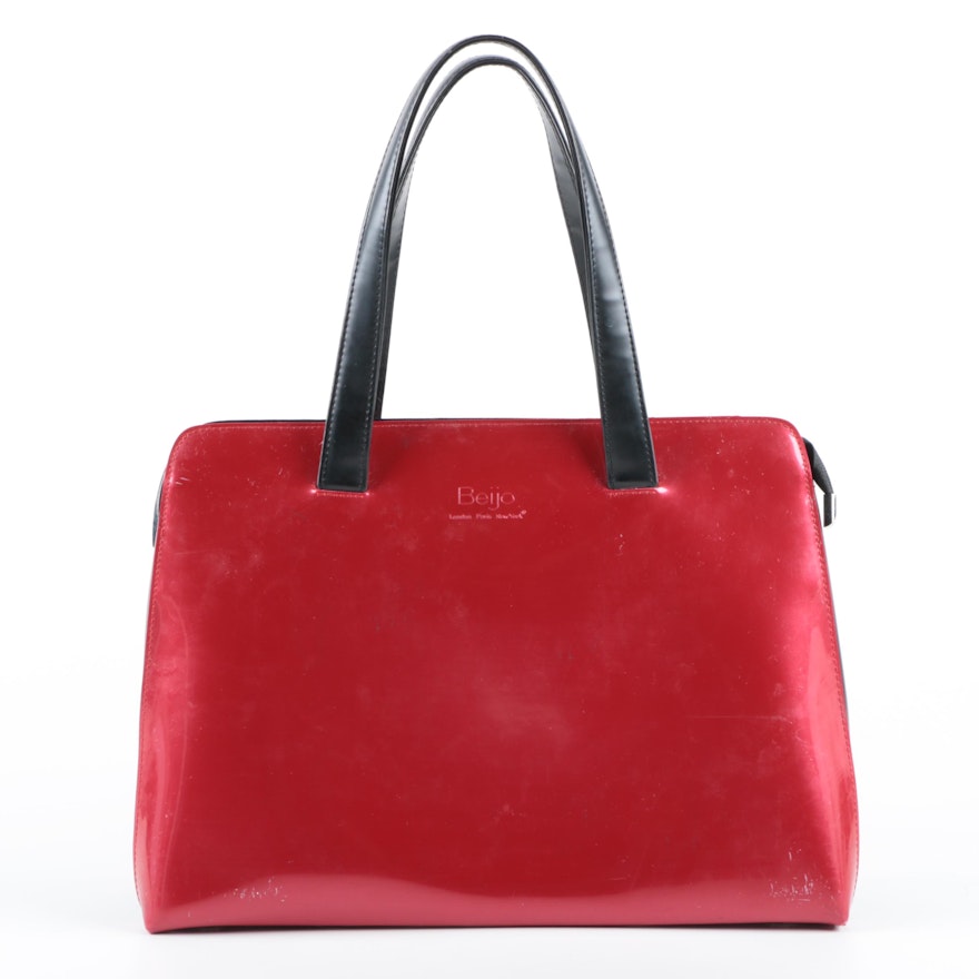Women's Beijo Red and Black Briefcase Bag