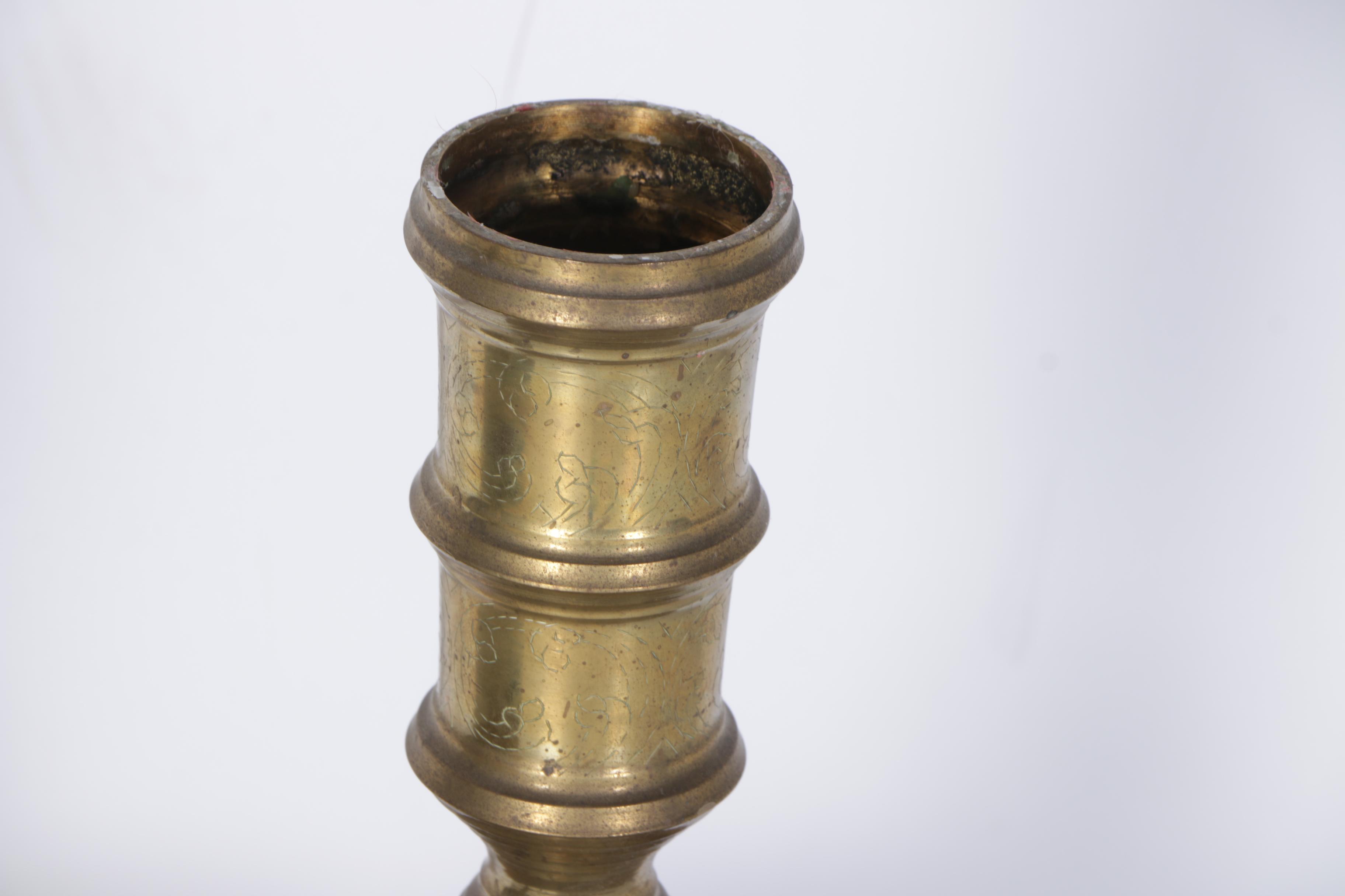 Pair of Tall Vintage Brass Altar Candlesticks