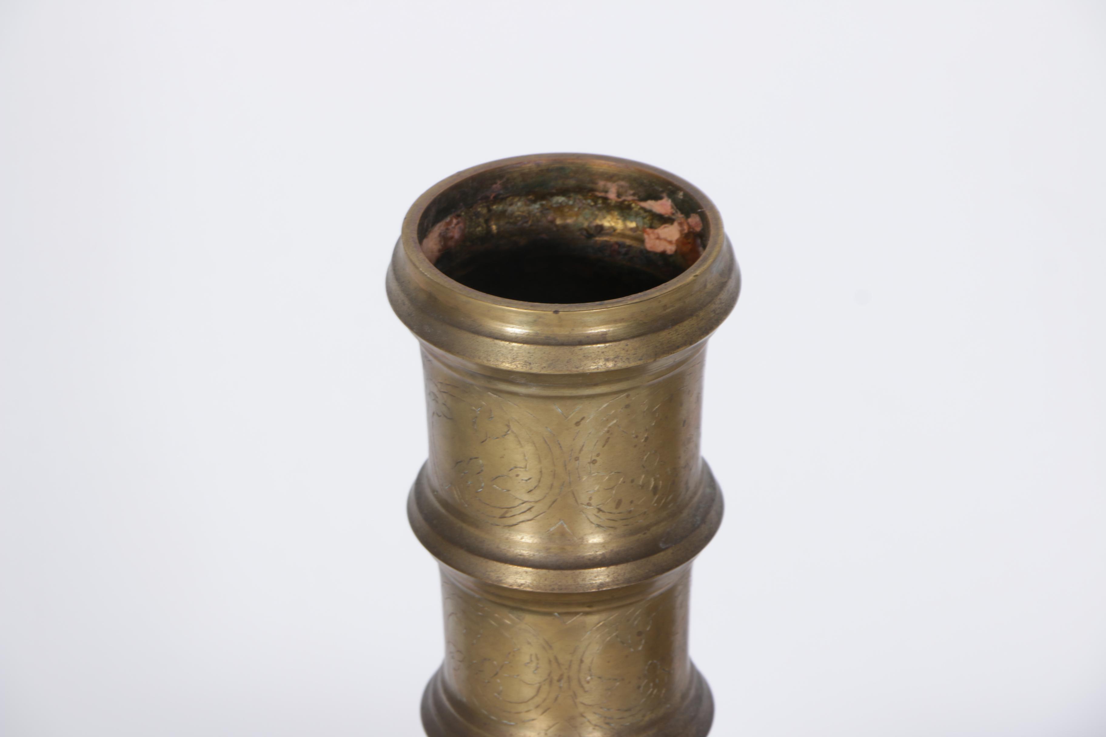 Pair of Tall Vintage Brass Altar Candlesticks