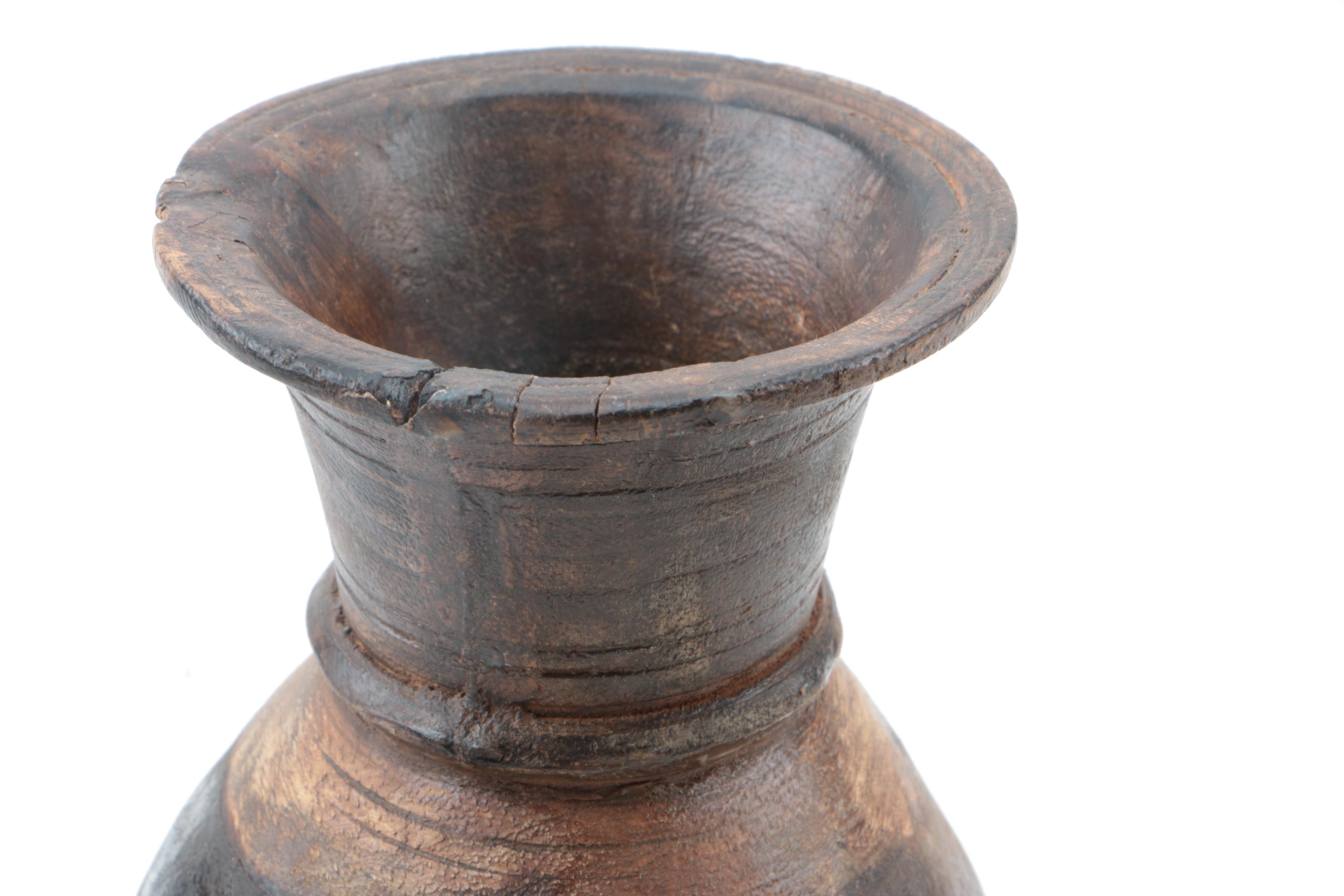 Vintage Carved Wood Bowls, Vase, and Lacquered Trays