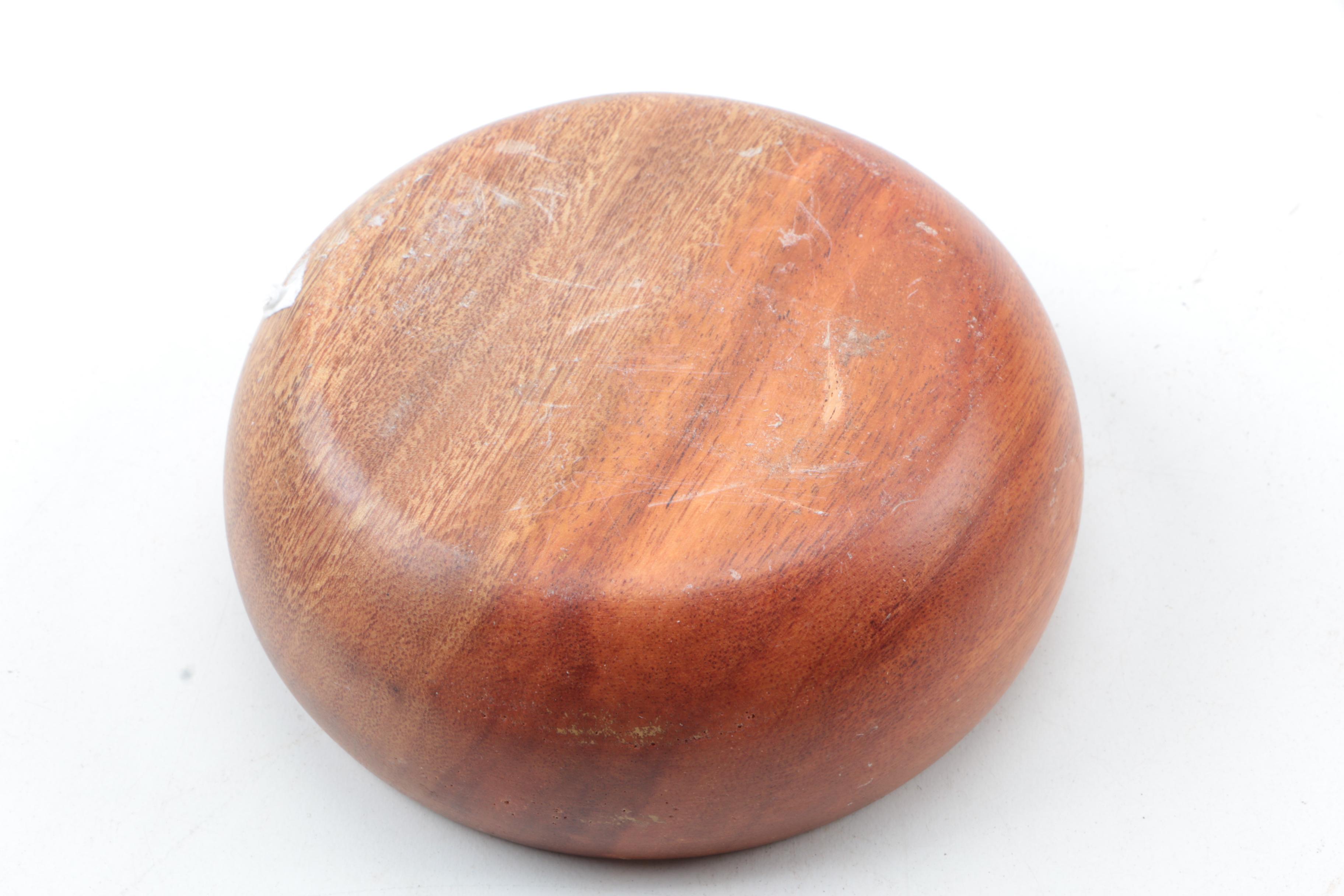 Vintage Carved Wood Bowls, Vase, and Lacquered Trays