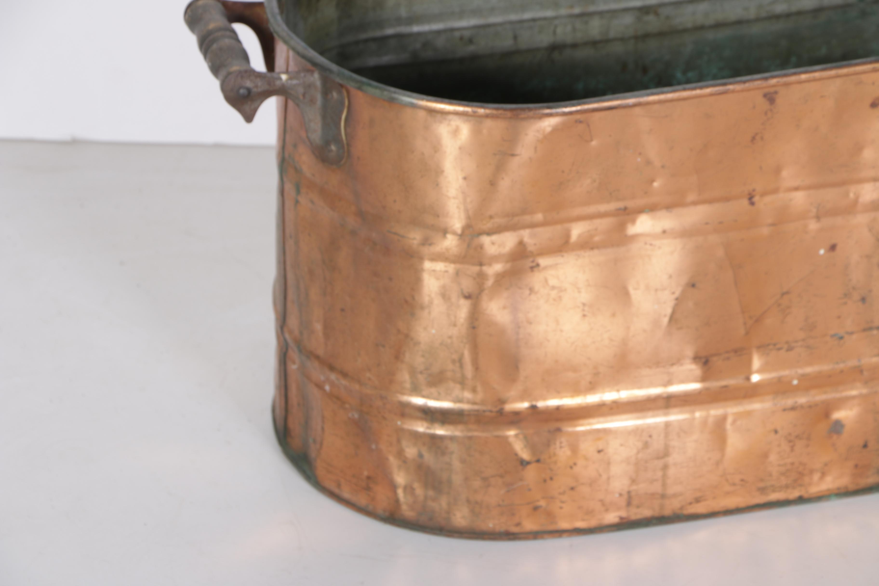 Oval Copper Boiler Wash Tub with Handles