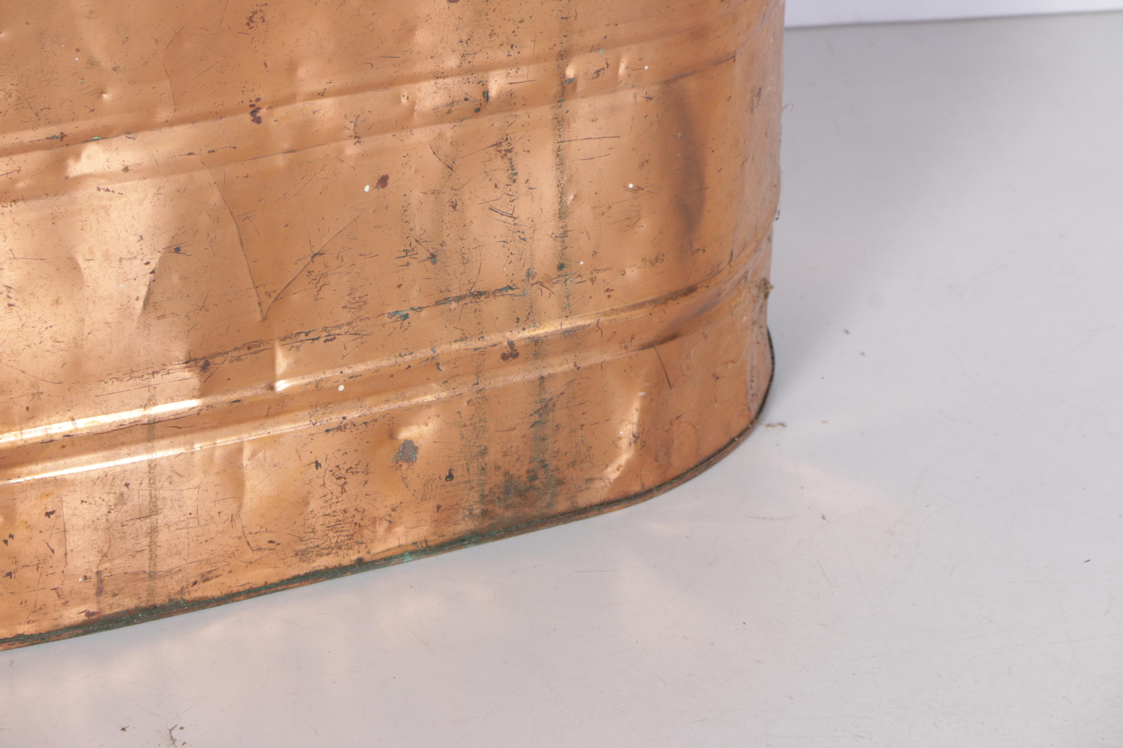 Oval Copper Boiler Wash Tub with Handles