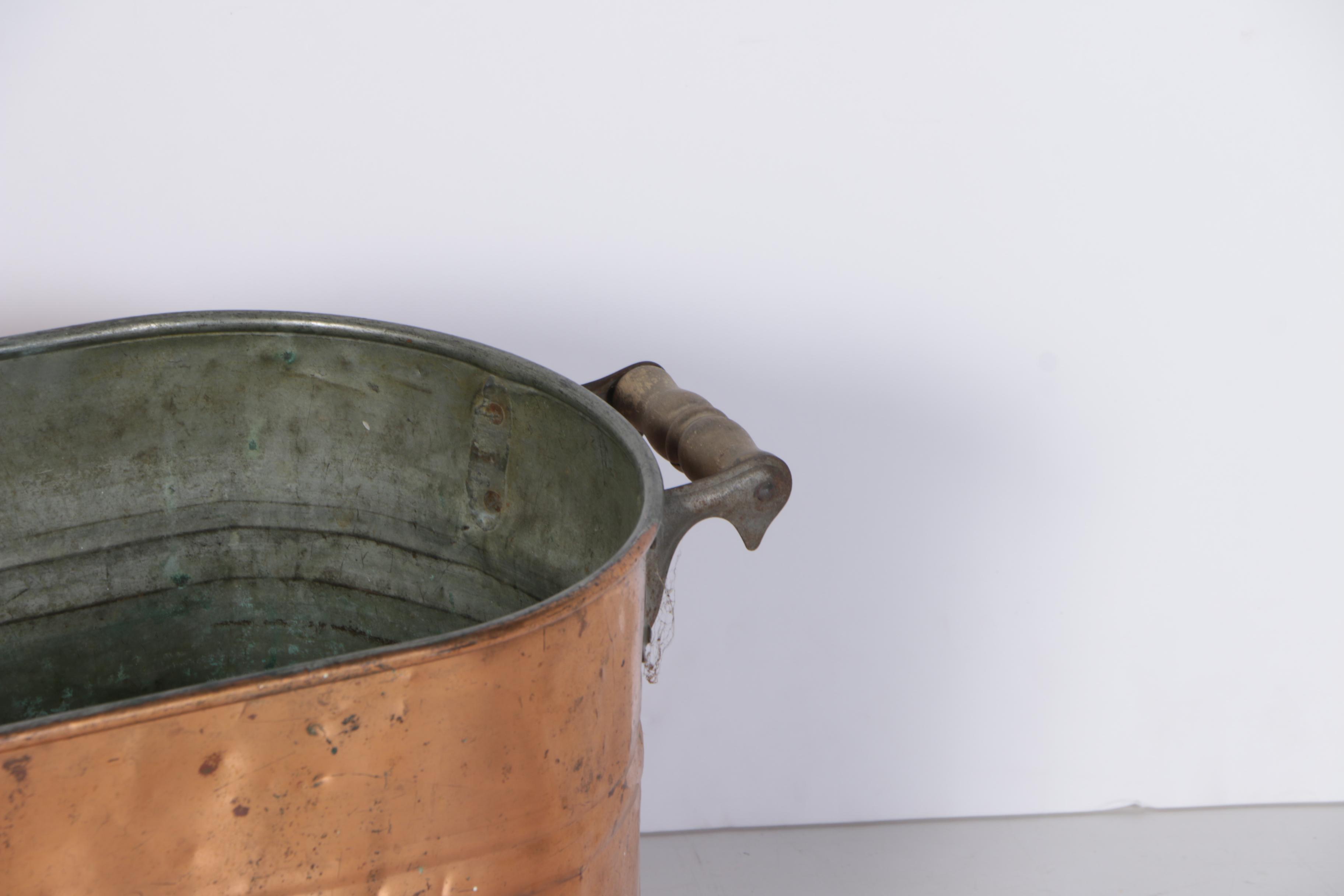 Oval Copper Boiler Wash Tub with Handles