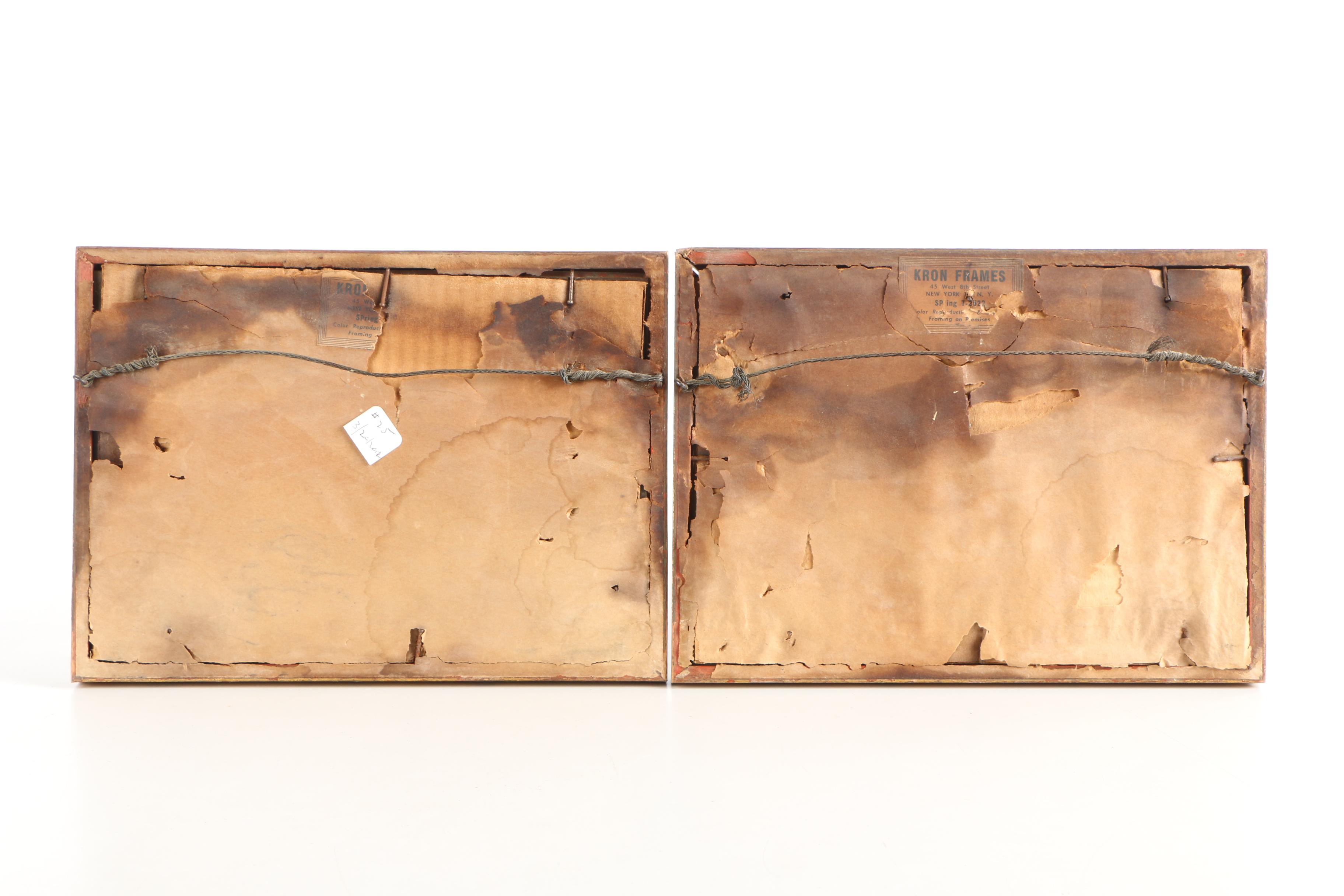 Antonio Francione Gouache Paintings "Pompei, La Corsa" & "Pompei, I Vinai"