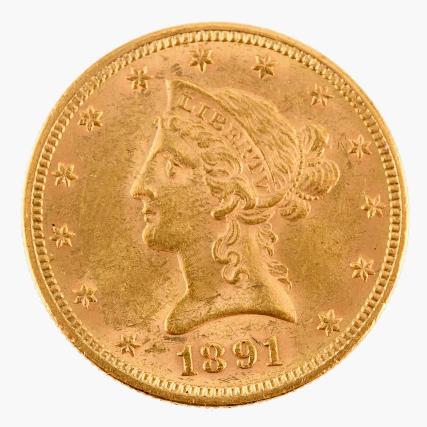 1891 Liberty Head $10 Gold Eagle