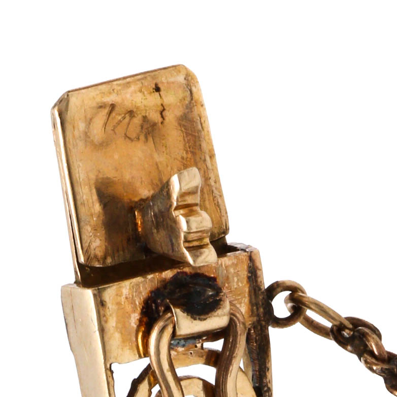 14K Yellow Gold Black Star Sapphire and Ruby Bangle Bracelet