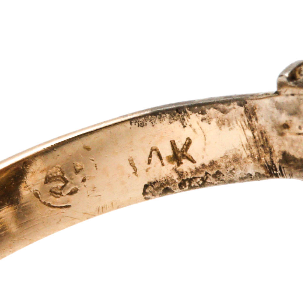 14K Yellow Gold Ruby Cluster Ring