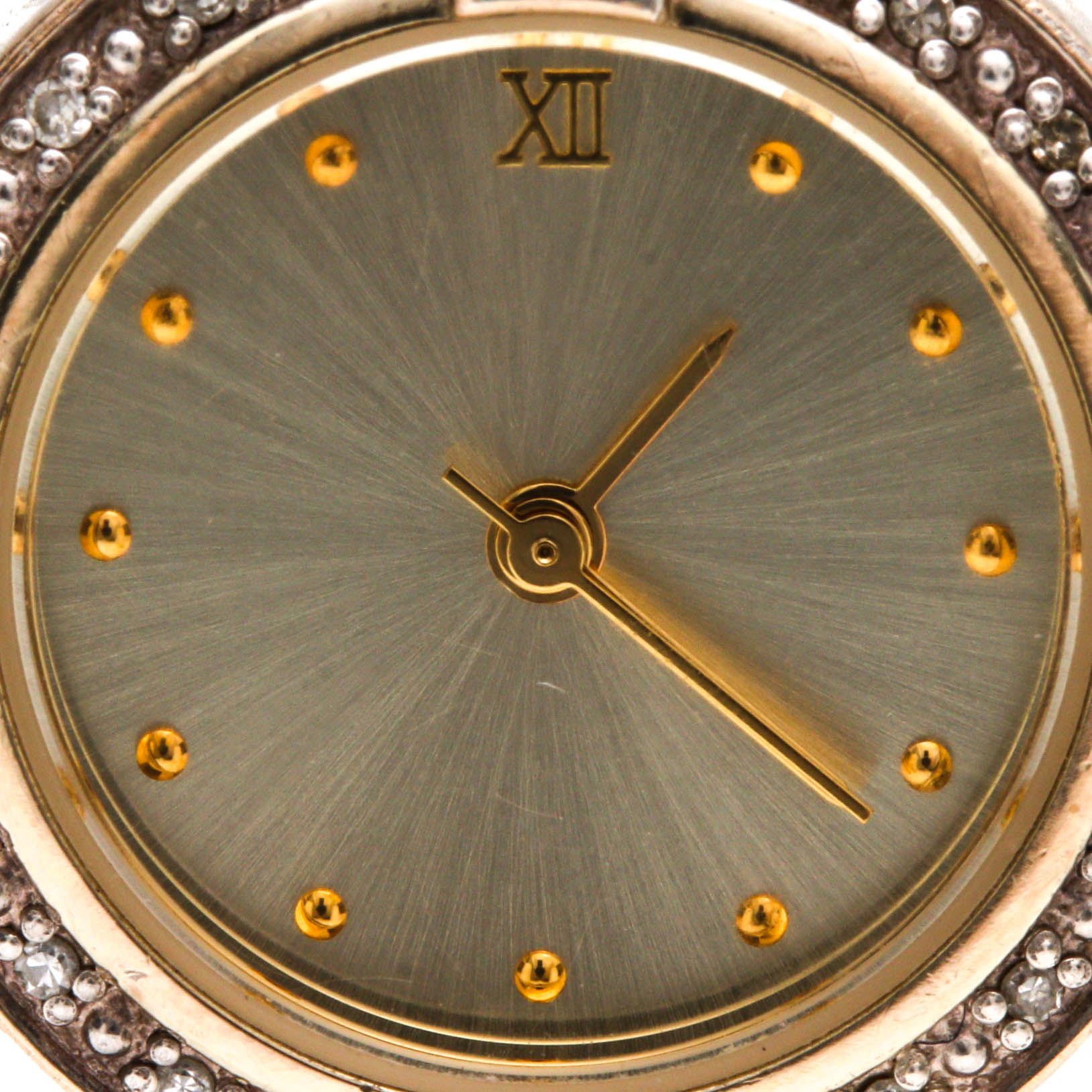 Zeon Sterling Silver Diamond Watch