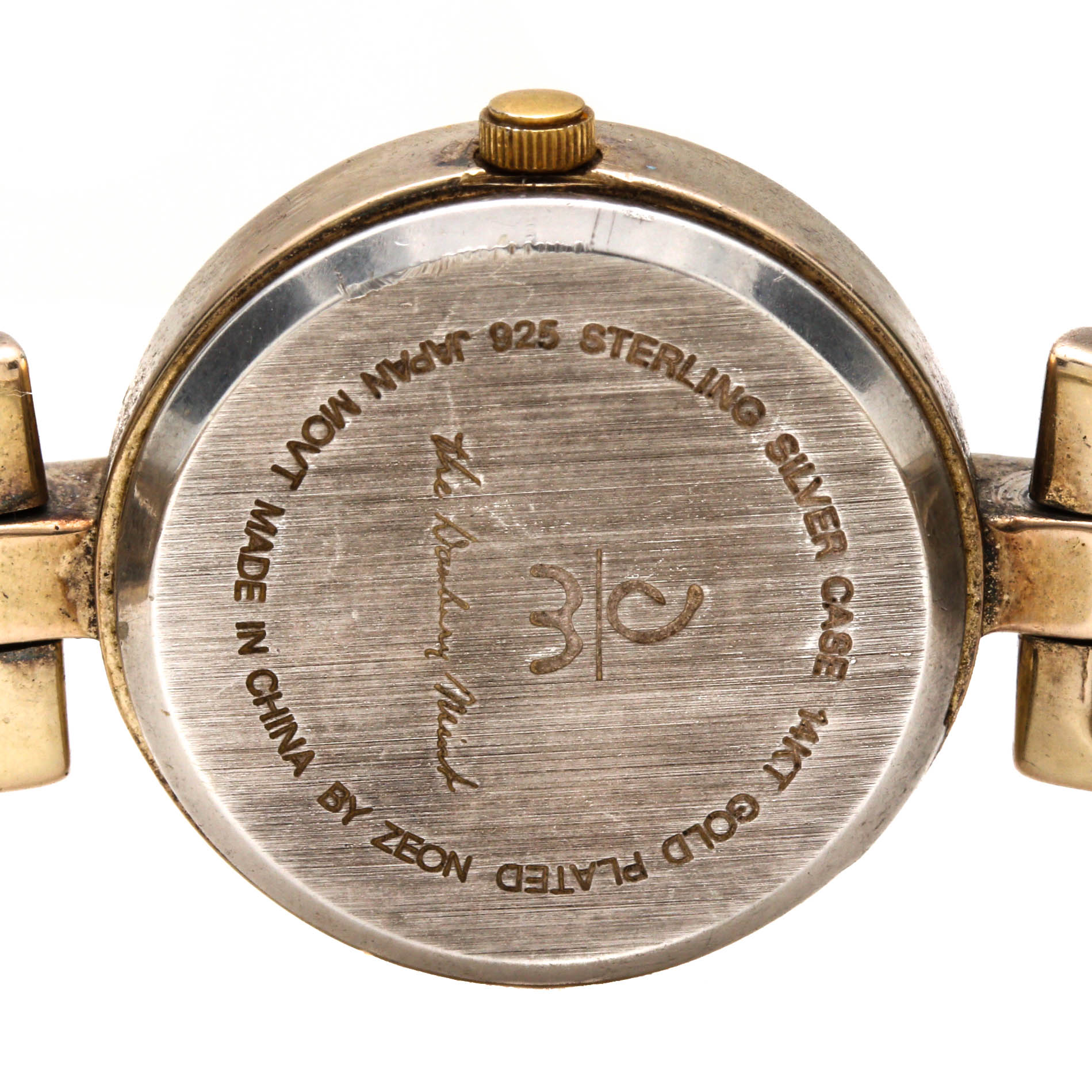 Zeon Sterling Silver Diamond Watch