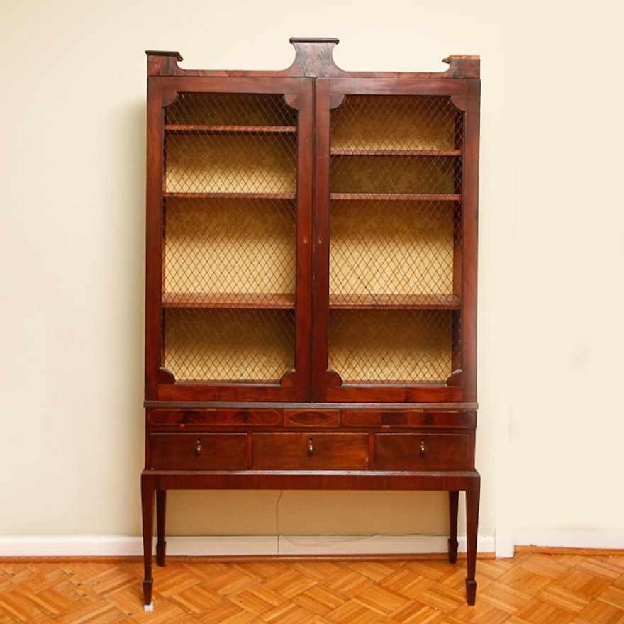 Antique Regency Bookcase-on-Stand