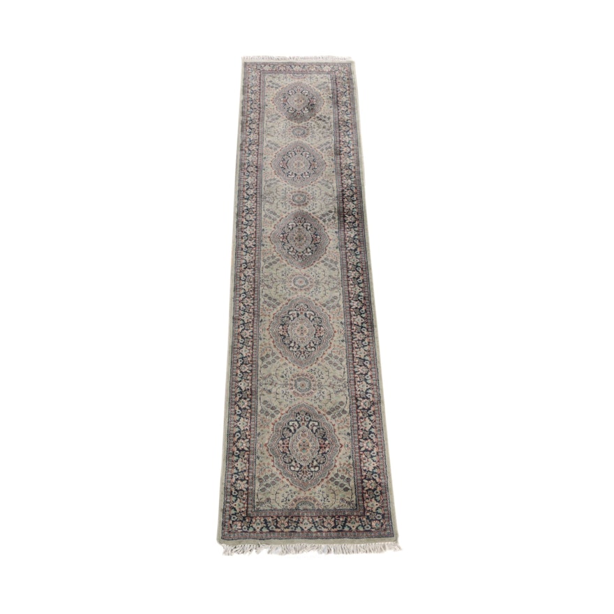 Hand-Knotted Indo-Persian Wool Carpet Runner