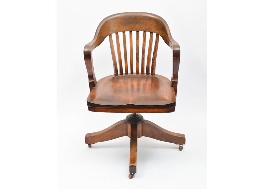 Vintage Wooden Desk Chair by Johnson Chair Company