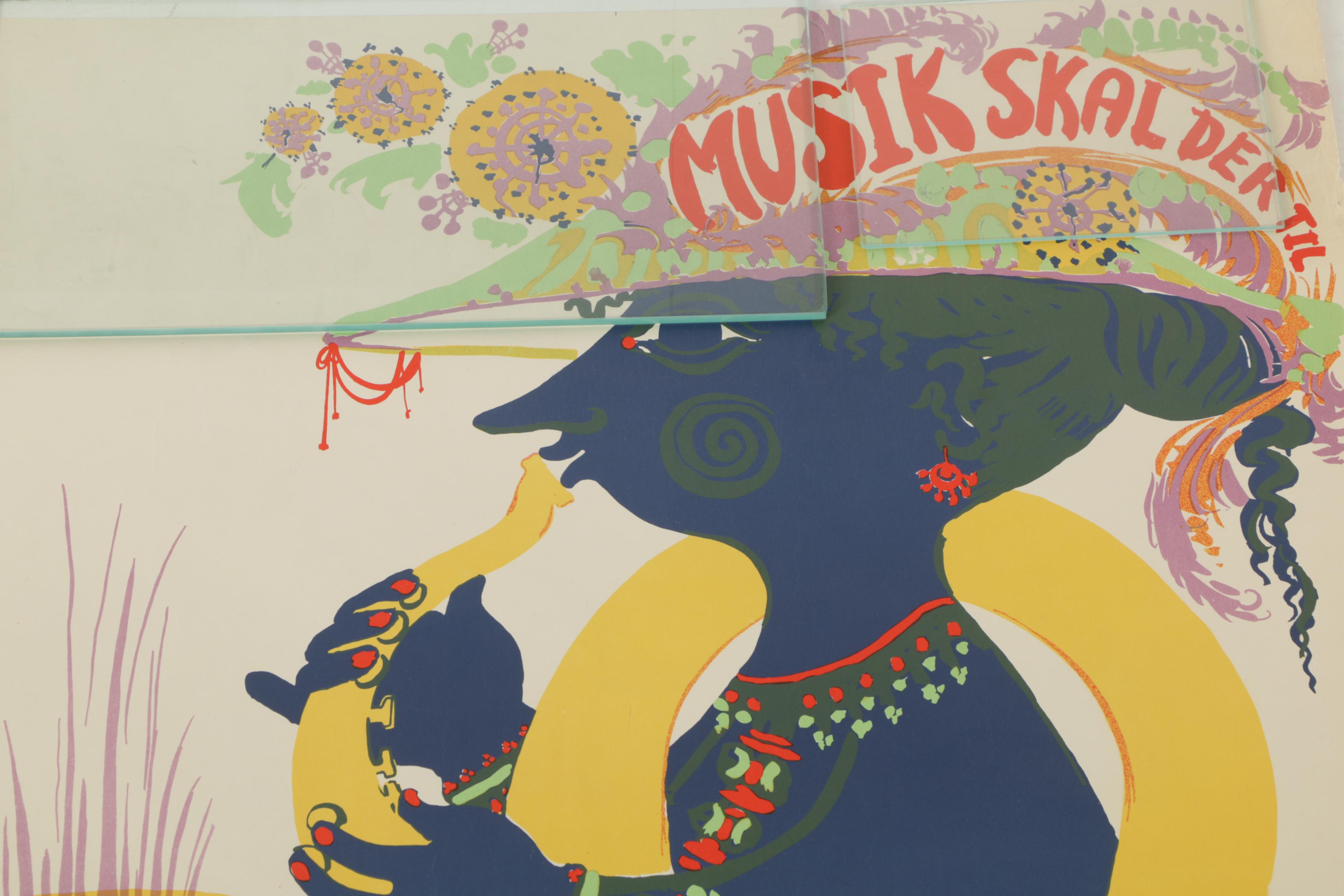 Vintage Danish and French Serigraph Posters Featuring Bjorn Wiinblad