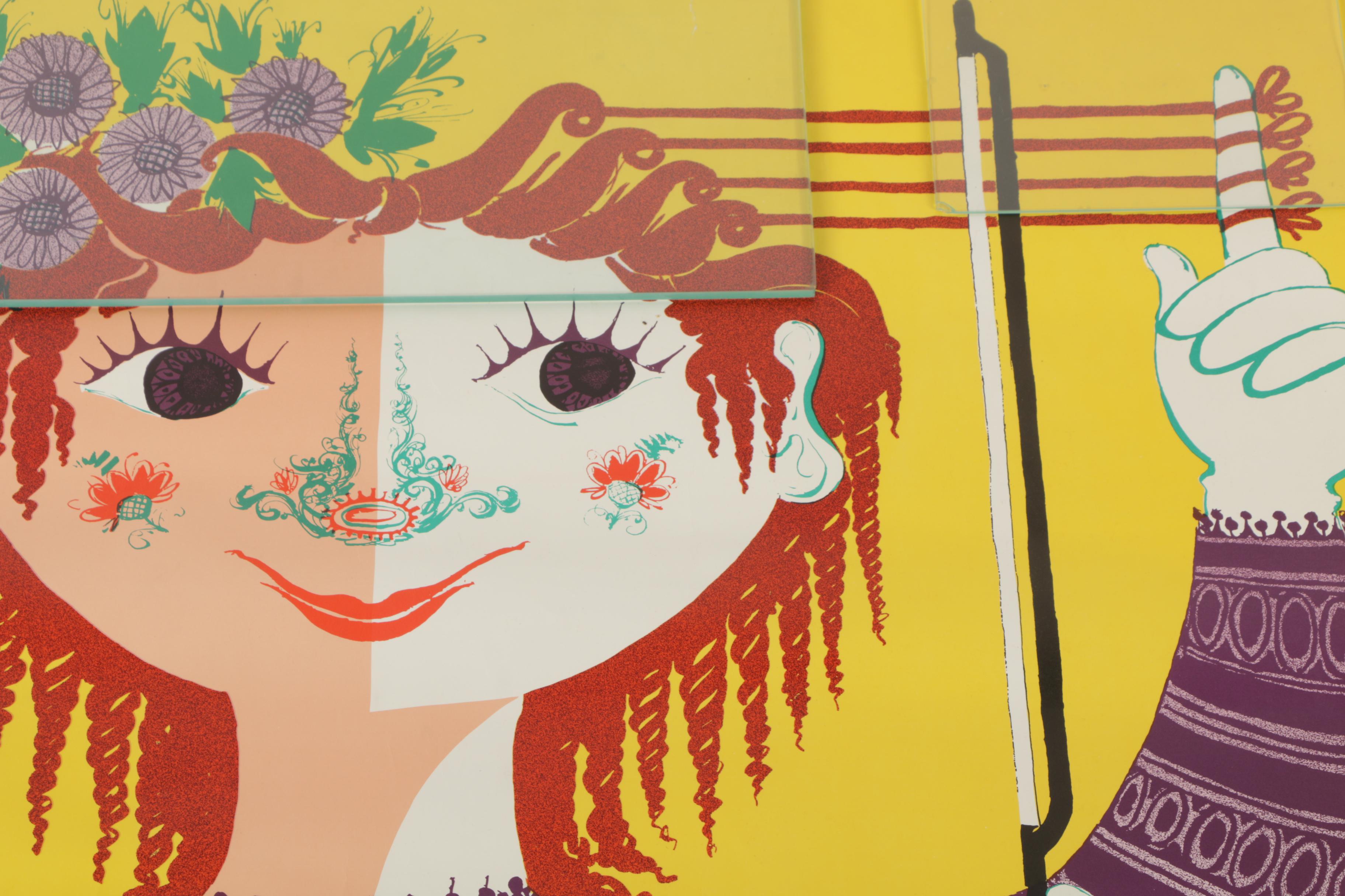 Vintage Danish and French Serigraph Posters Featuring Bjorn Wiinblad