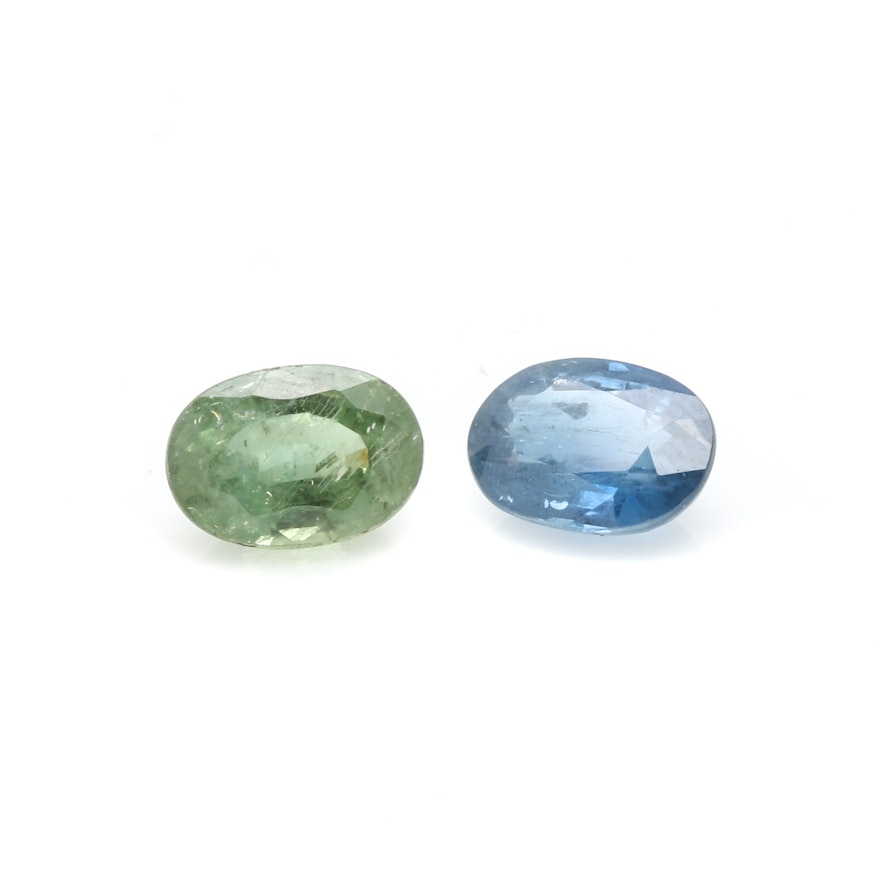 Loose 1.63 CT Sapphire and 1.83 CT Green Sapphire Gemstones