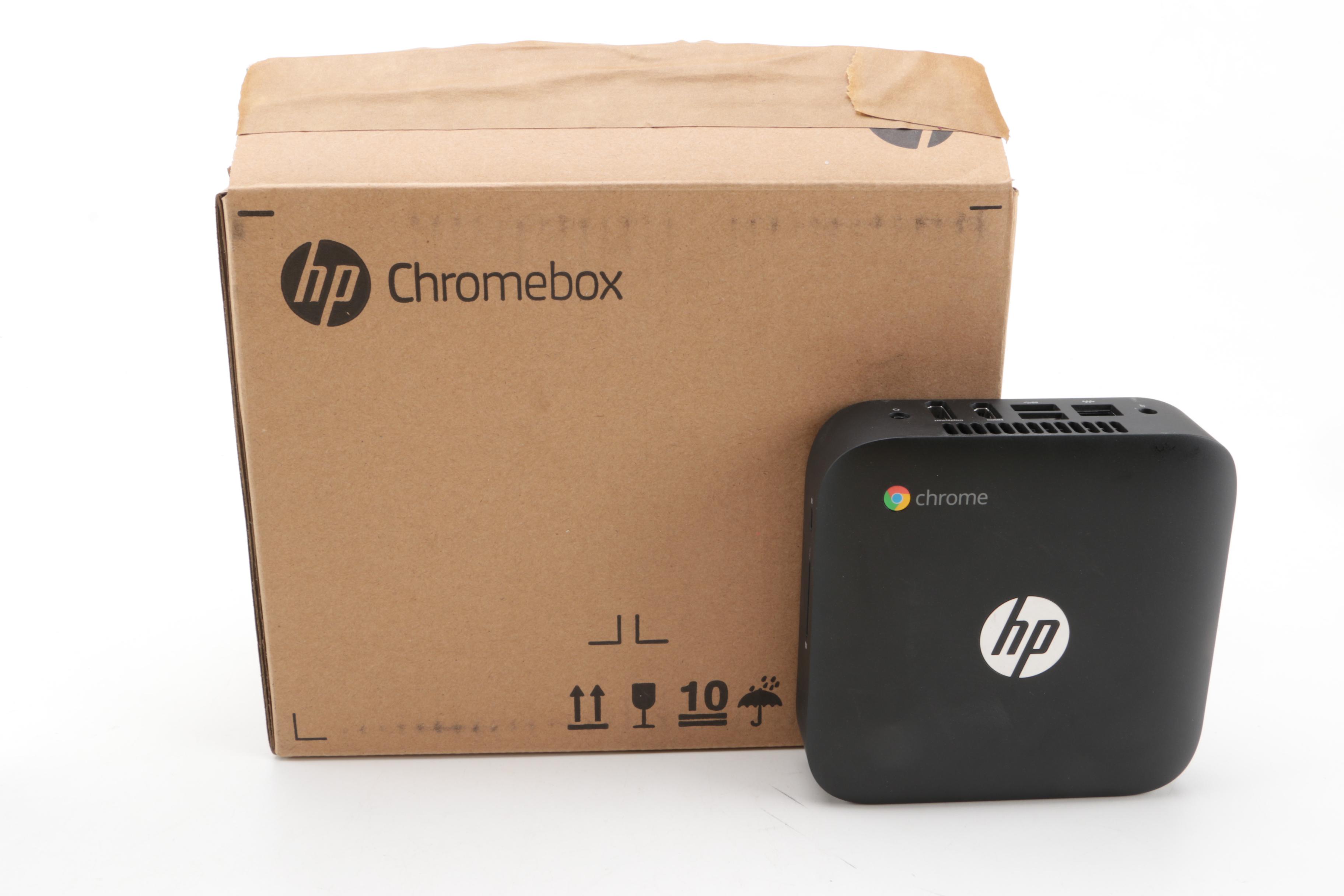 HP Chromebox Desktop Computer with Logitech Wireless Keyboard