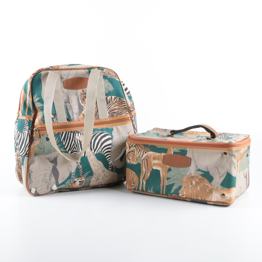 Viator Jungle Themed Canvas Satchel and Storage Box