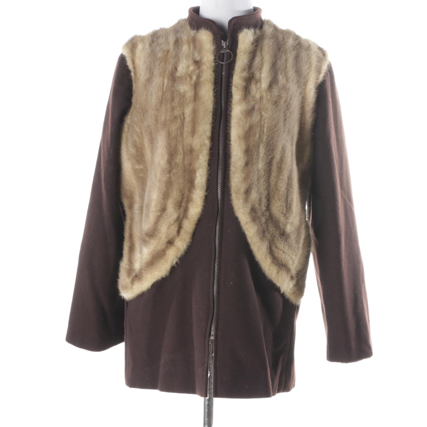 Wool and Mink Fur Jacket