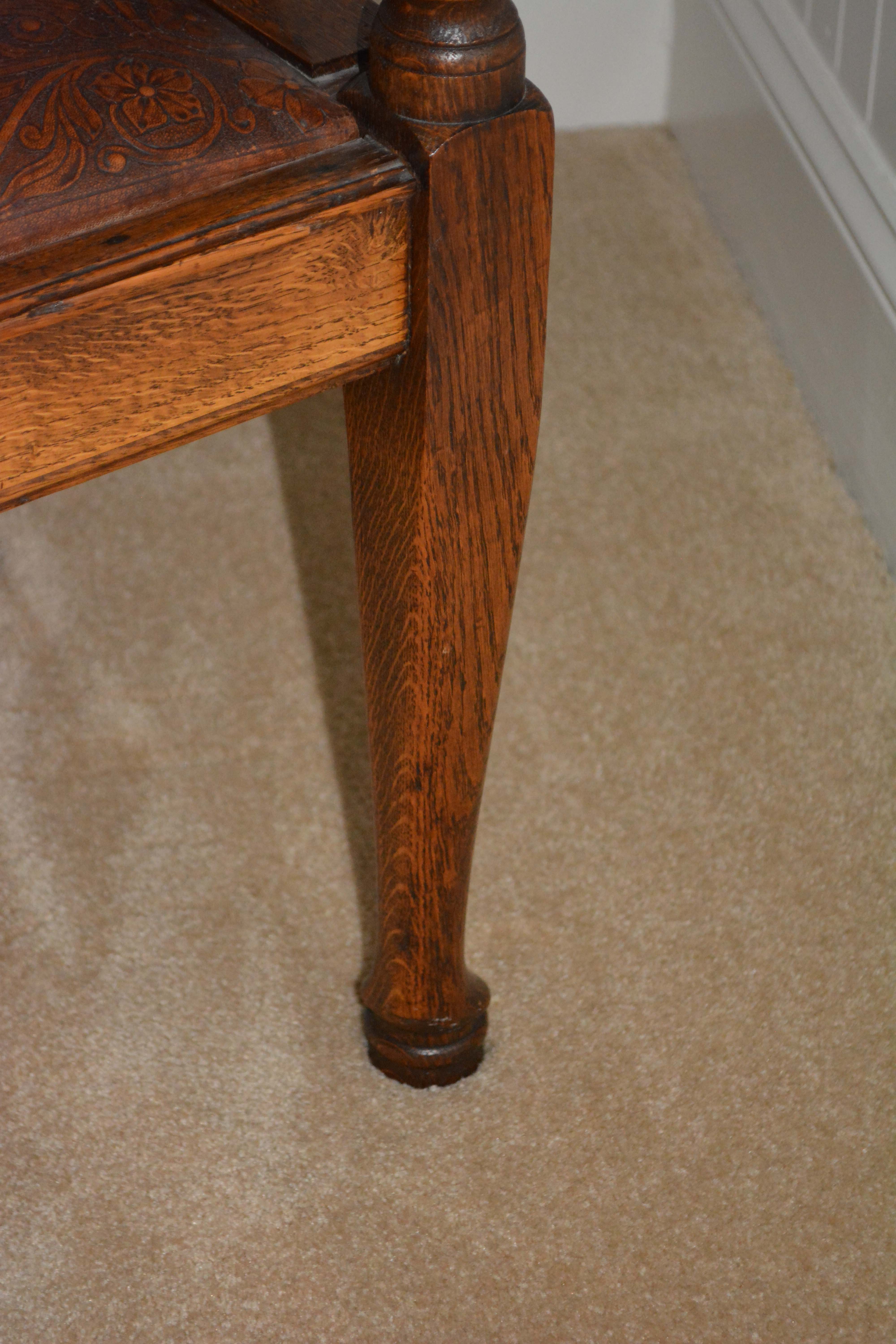 English Chippendale Style Oak Corner Chair