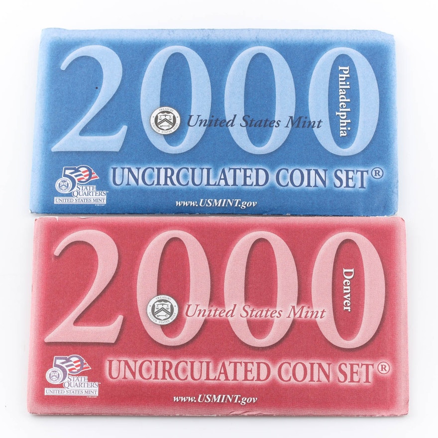 2000 United States Uncirculated Denver and Philadelphia Mint Set